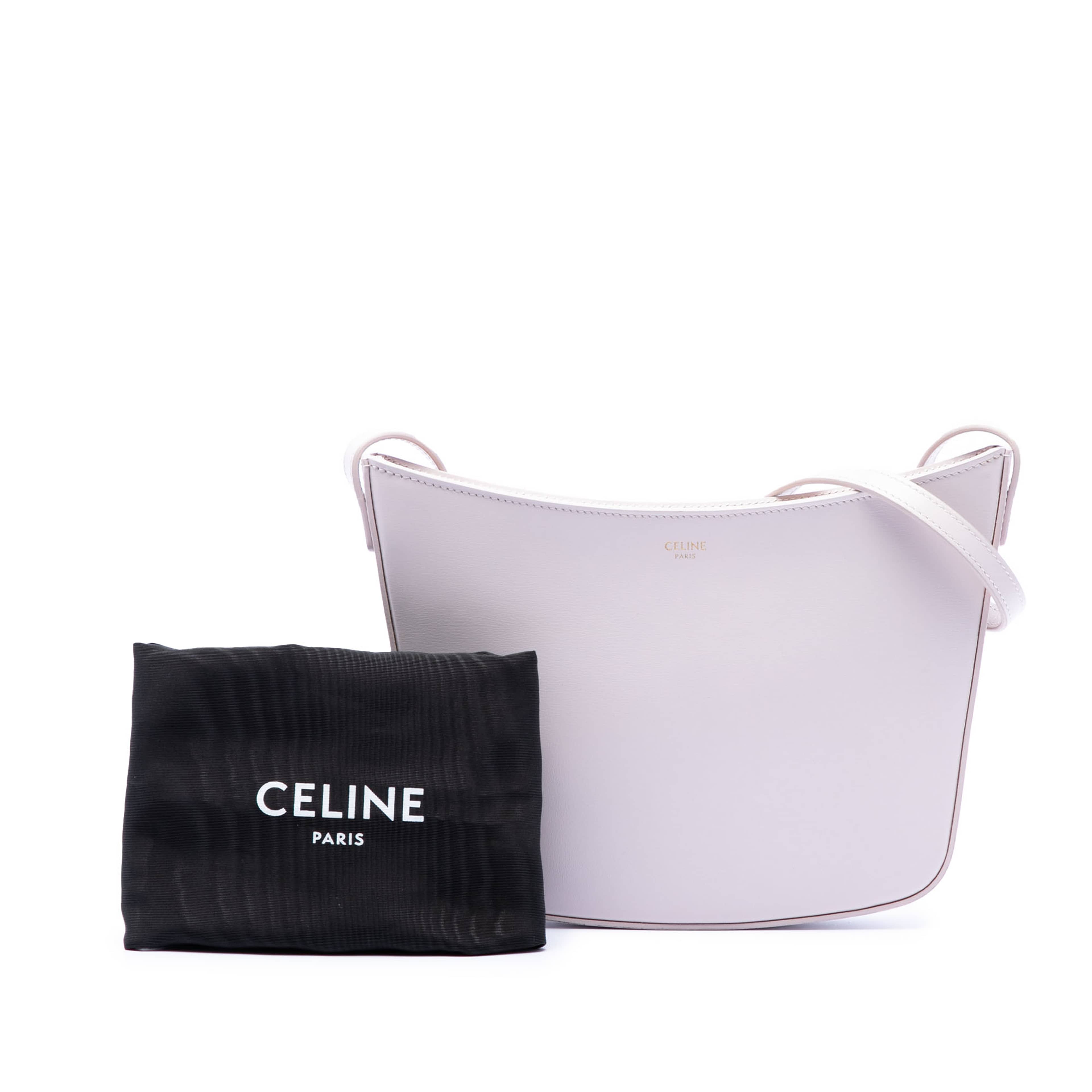 Celine Medium Shiny Calfskin Croque Shoulder Bag, från Luxclusif, i färgen rosa. Klicka för att öppna bilden i stort format