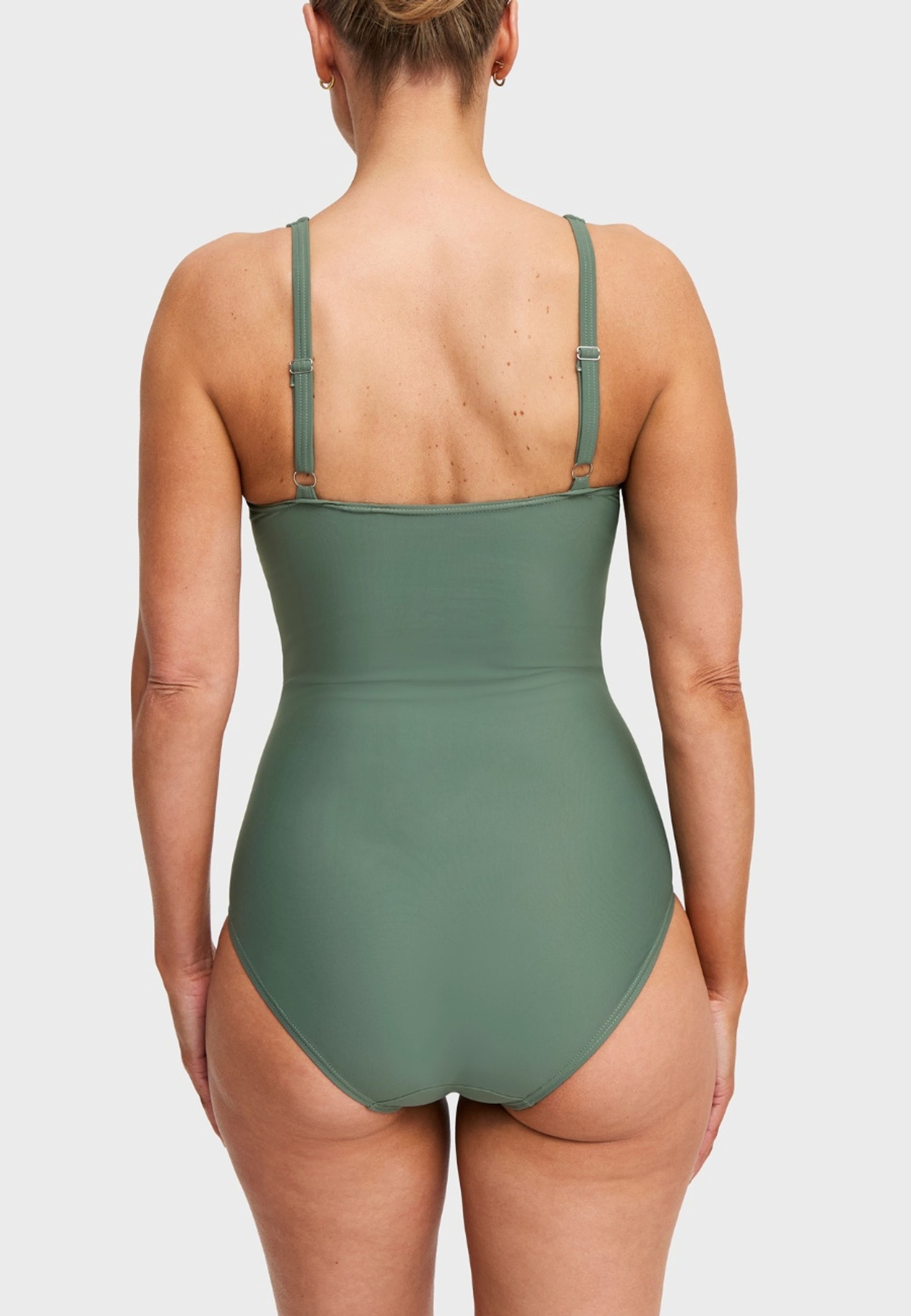 Sorrento Excellent Baddräkt, från Swegmark, i färgen olive green. Klicka för att öppna bilden i stort format