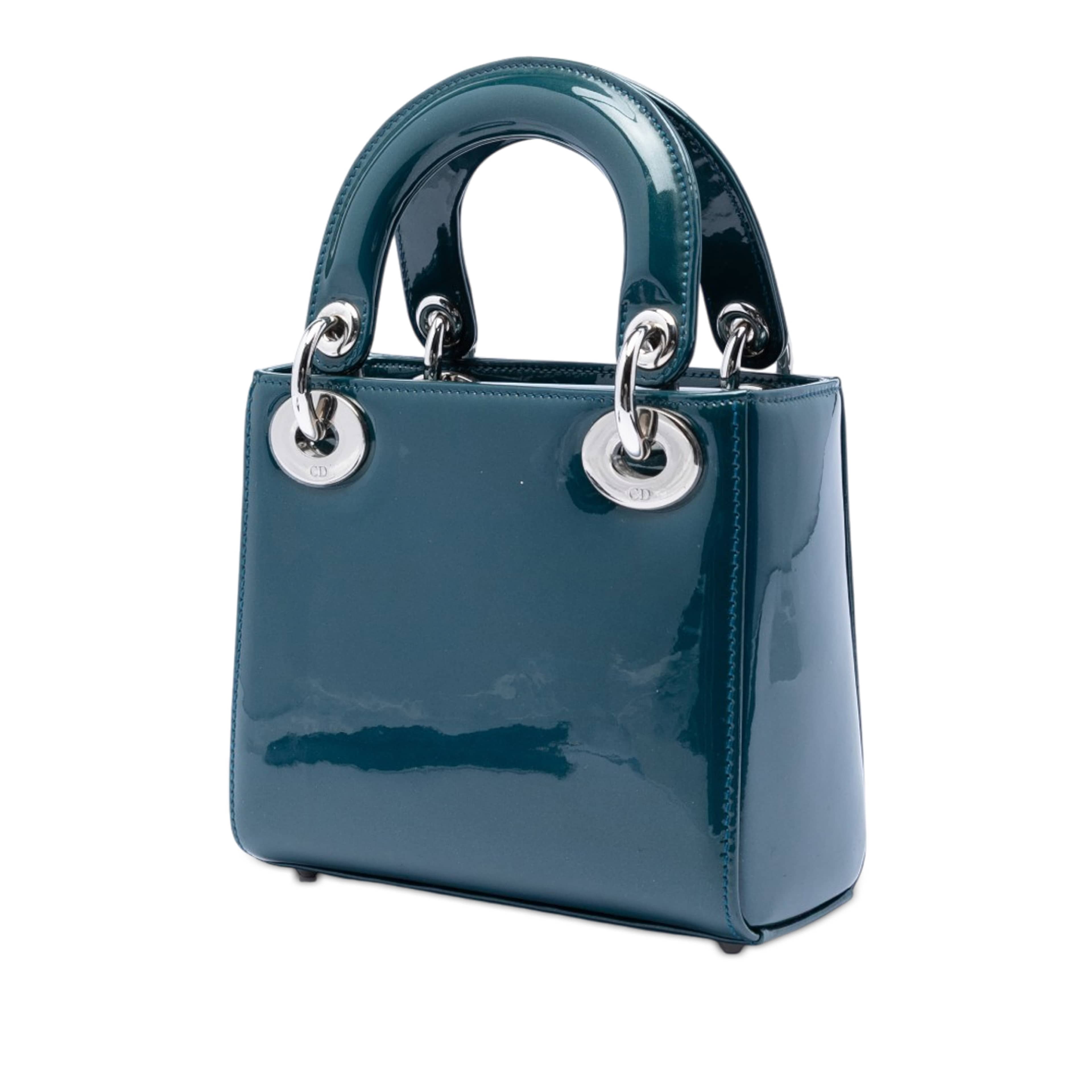 Dior Mini Patent Lady Dior, från Luxclusif, i färgen peacock. Klicka för att öppna bilden i stort format
