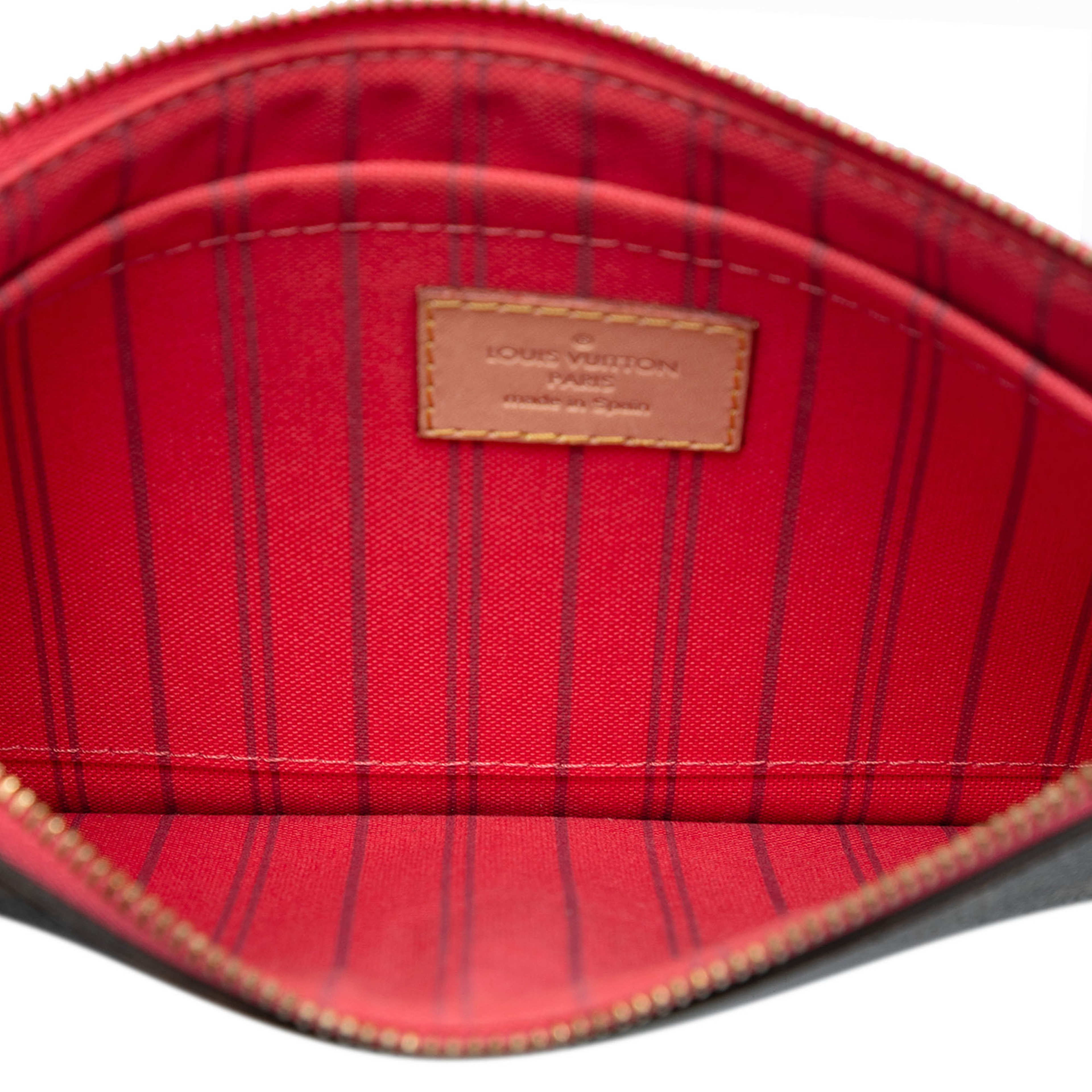 Louis Vuitton Monogram Neverfull Pouch, från Luxclusif, i färgen brown. Klicka för att öppna bilden i stort format