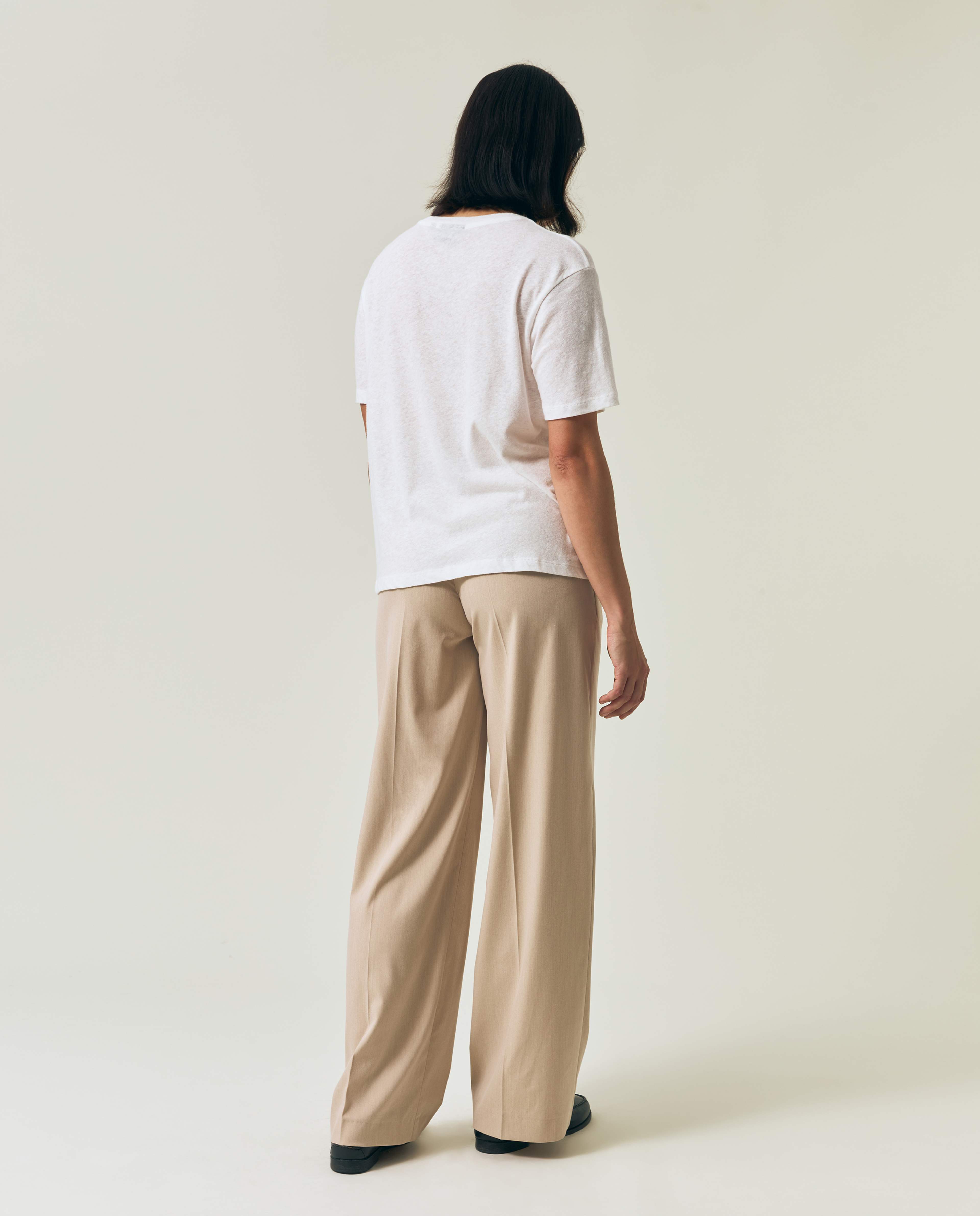 Linen Blend Boxy Tee