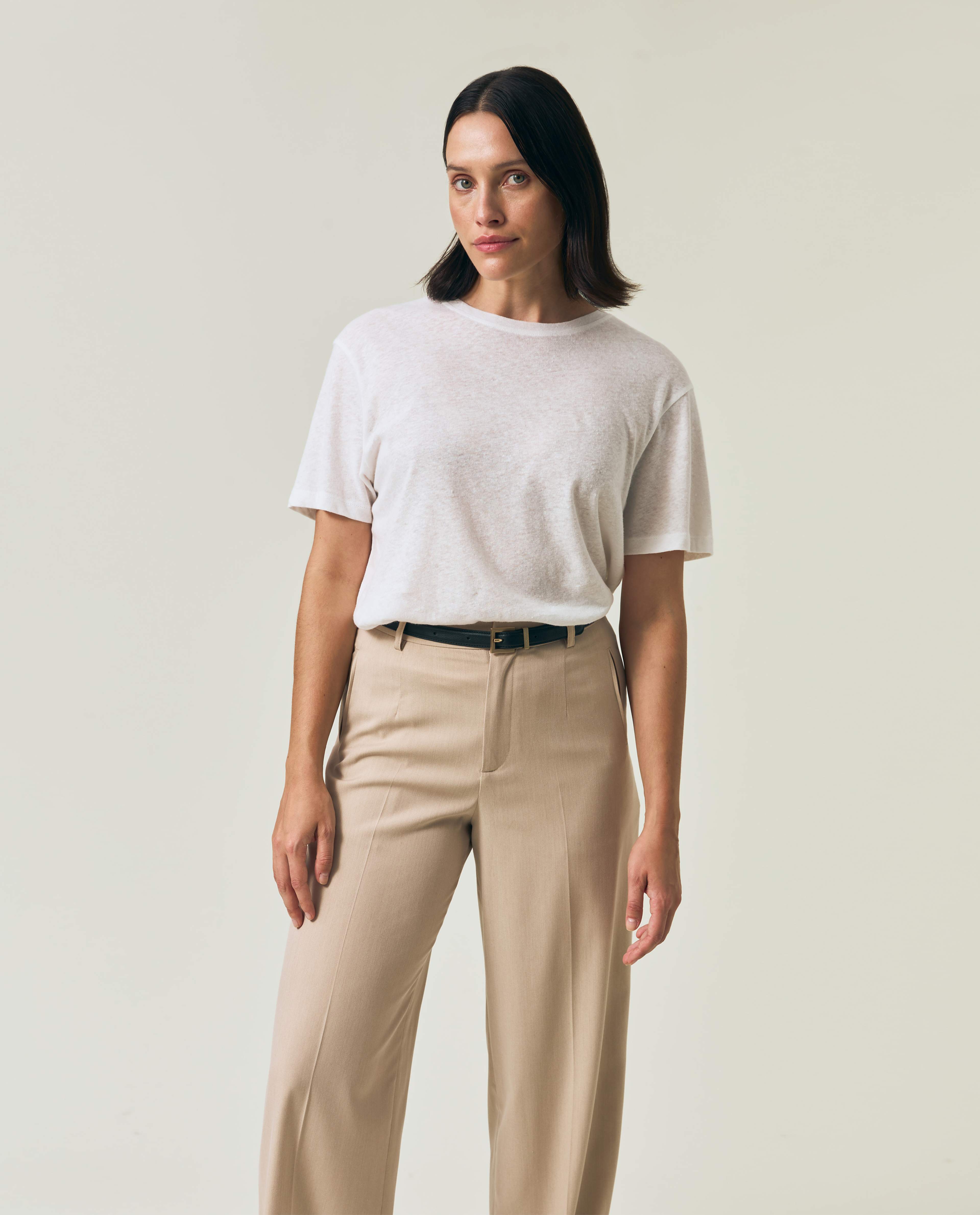Linen Blend Boxy Tee