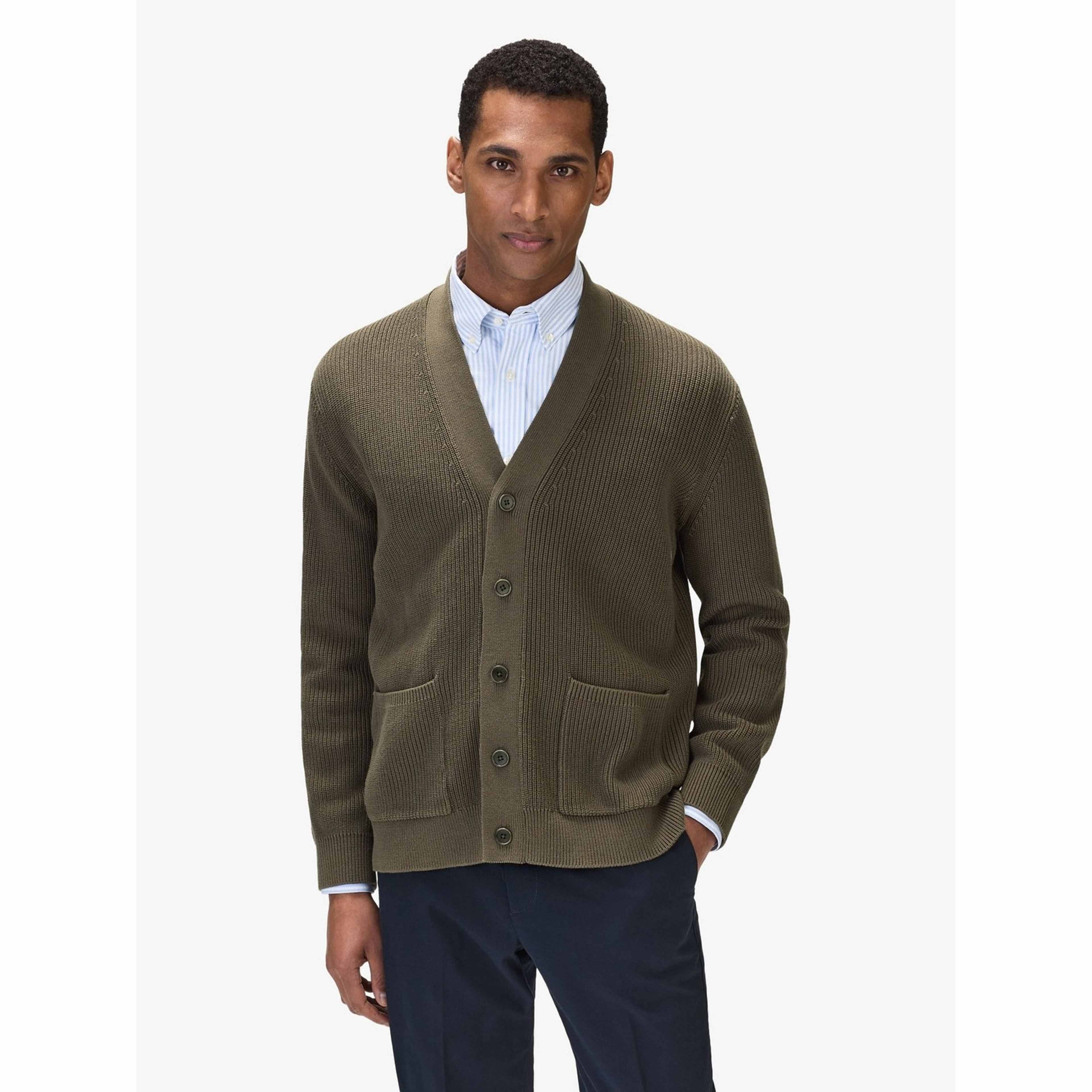 Cotton Rib Knitted Cardigan (elio)
