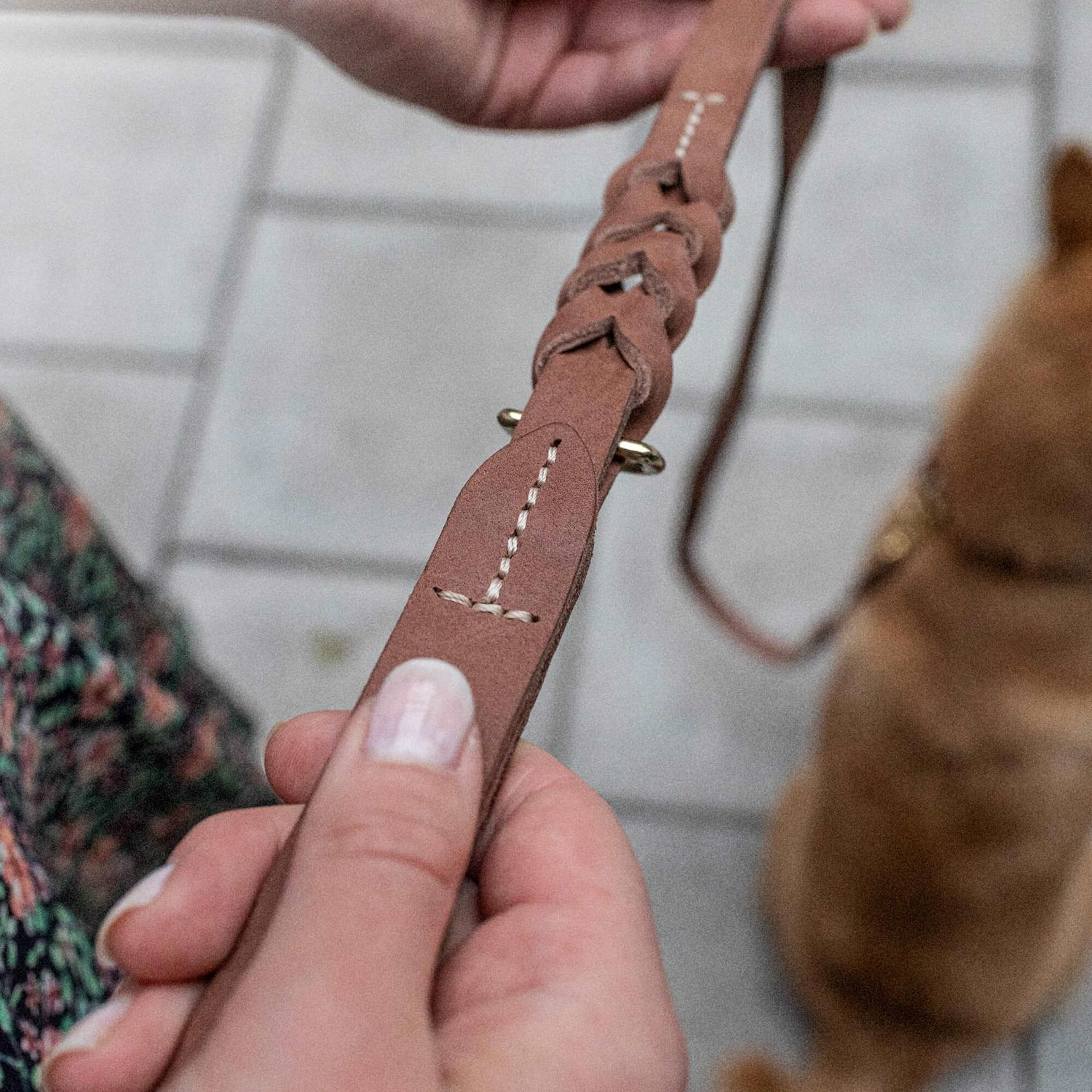 Hundkoppel Stockholm Läder Hazel 155 Cm - Denjo Dogs