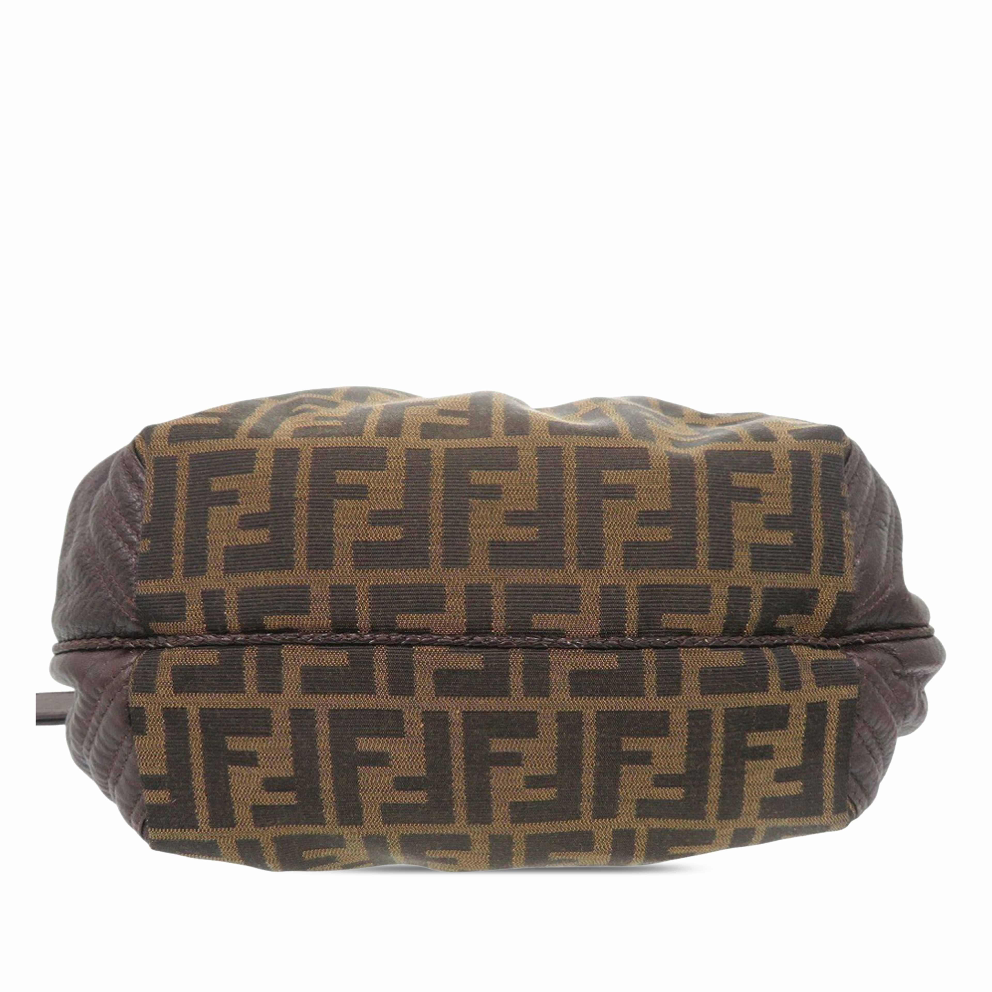 Fendi Mini Zucca Canvas And Leather Spy Handbag, från Luxclusif, i färgen brown. Klicka för att öppna bilden i stort format