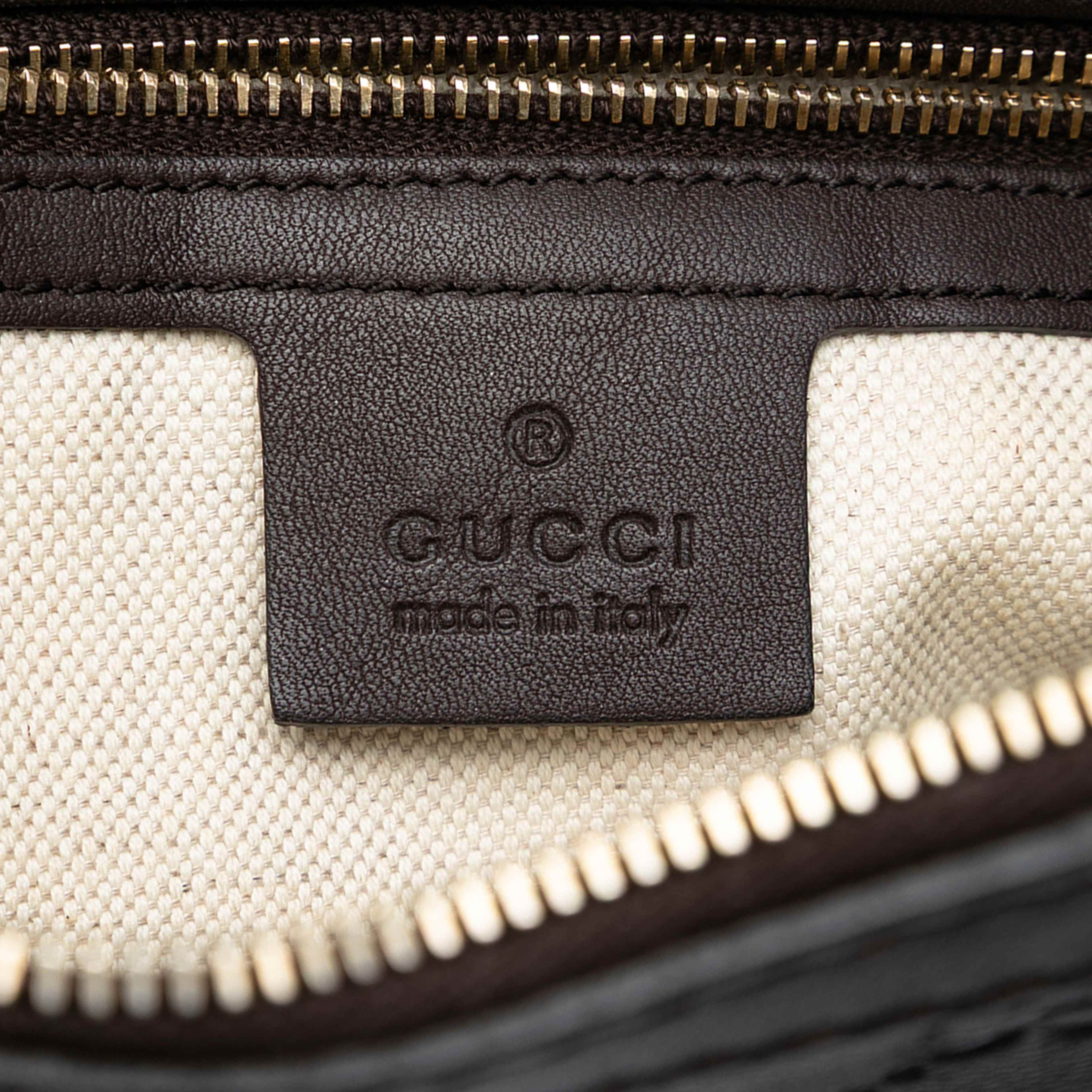 Gucci Guccissima Lovely Crossbody, från Luxclusif, i färgen dark brown. Klicka för att öppna bilden i stort format