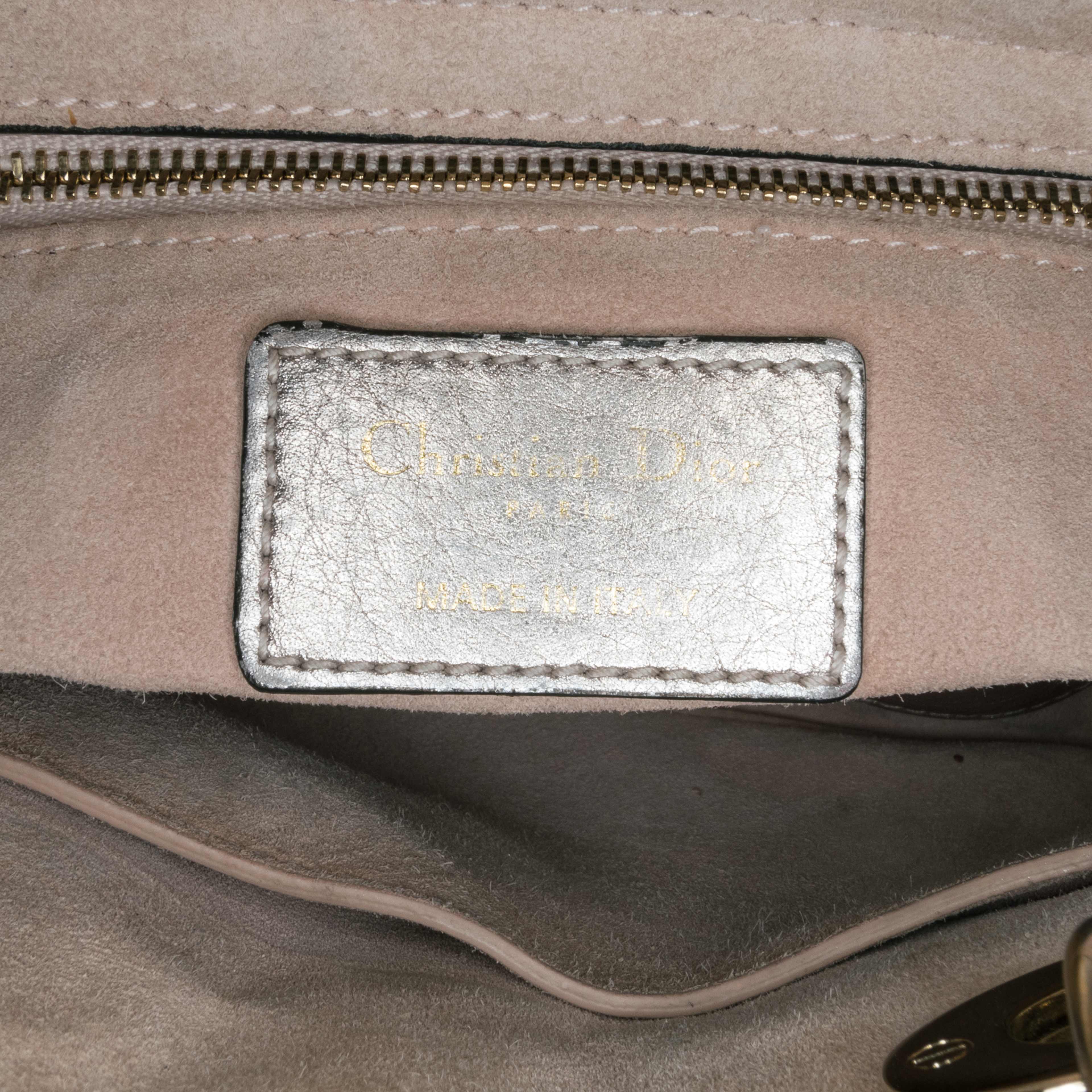 Dior Small Metallic Calfskin Cannage Supple Lady Dior