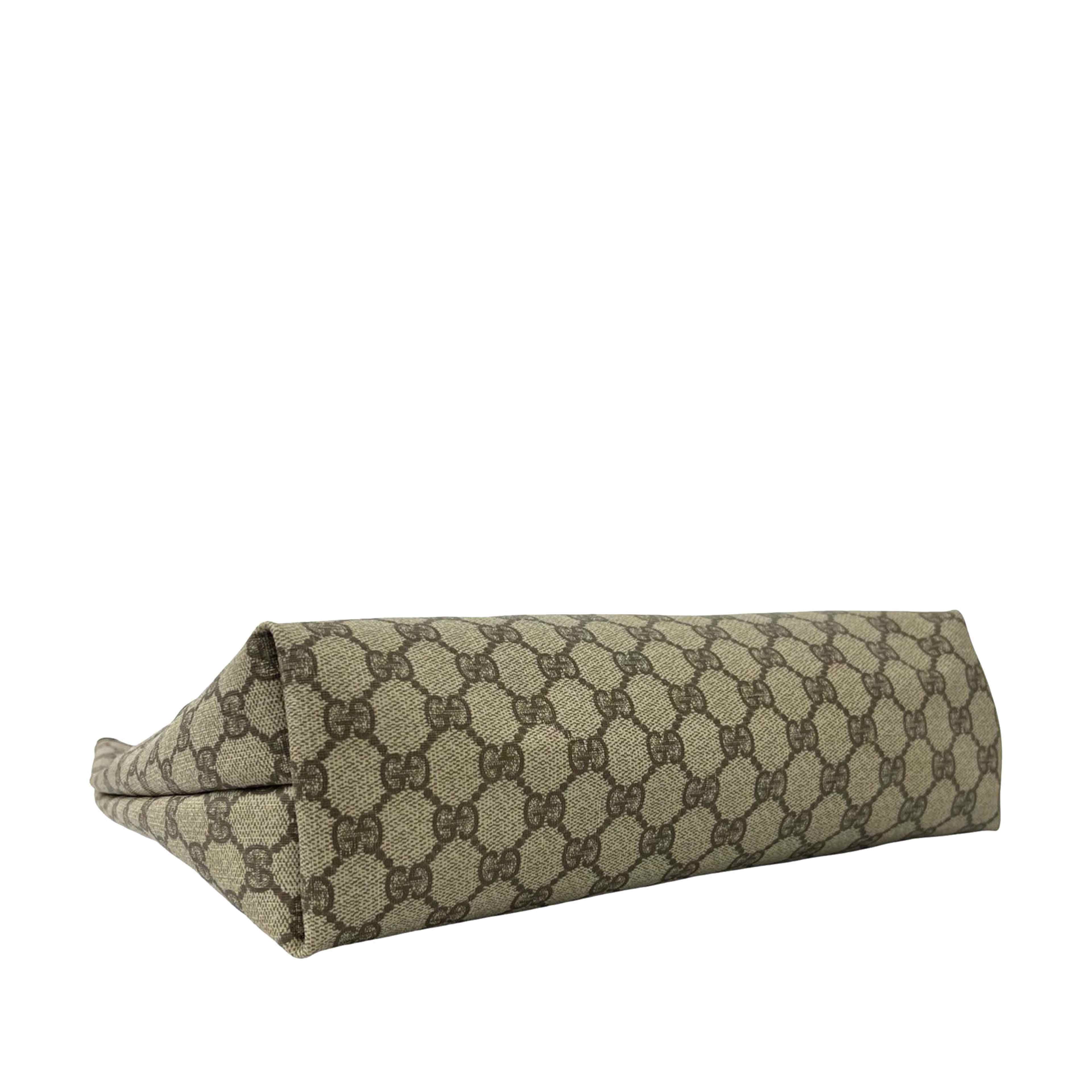 Gucci Gg Supreme Web Tote, från Luxclusif, i färgen beige. Klicka för att öppna bilden i stort format