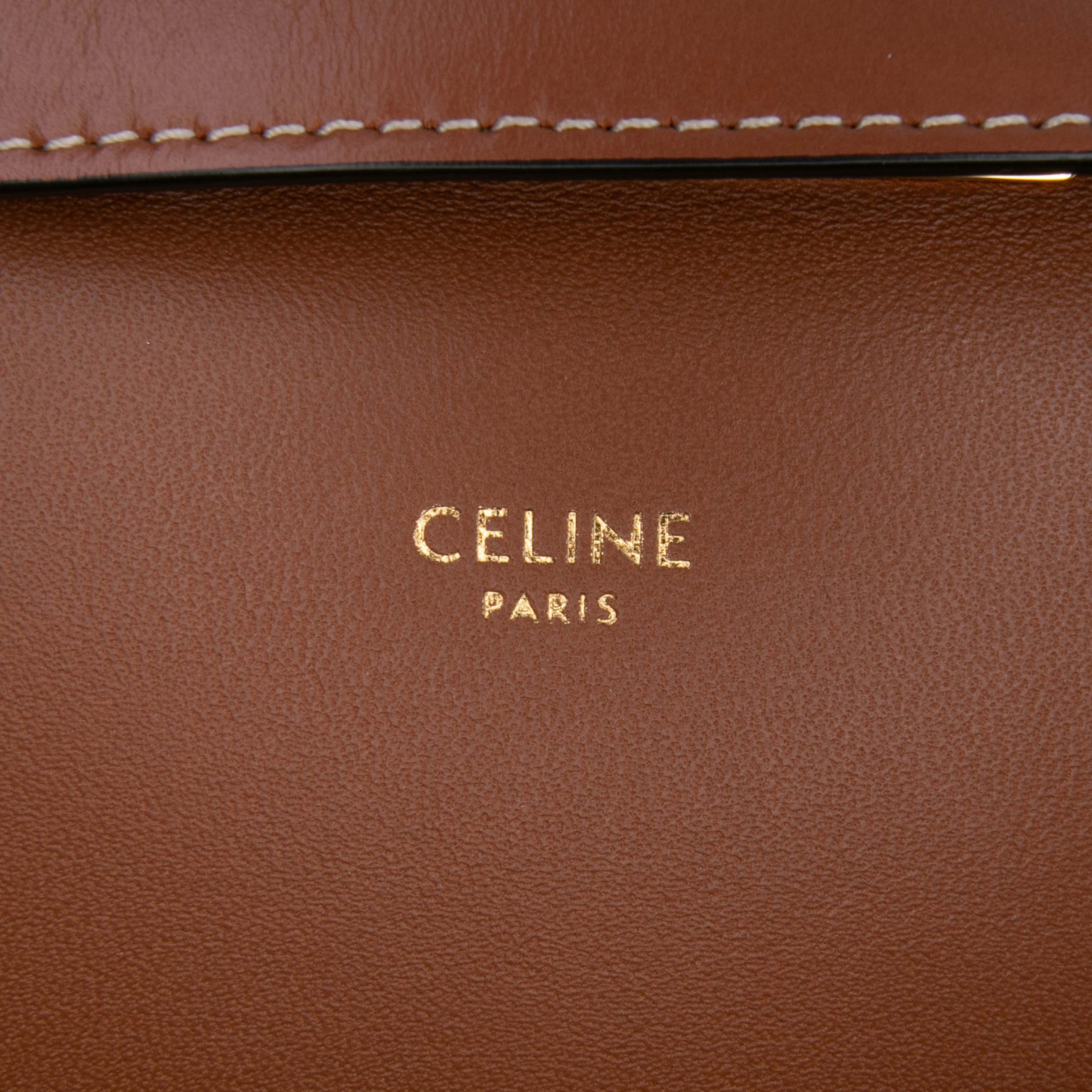 Celine Classique Triomphe Coated Canvas And Calfskin Triomphe Crossbody, från Luxclusif, i färgen dark brown.