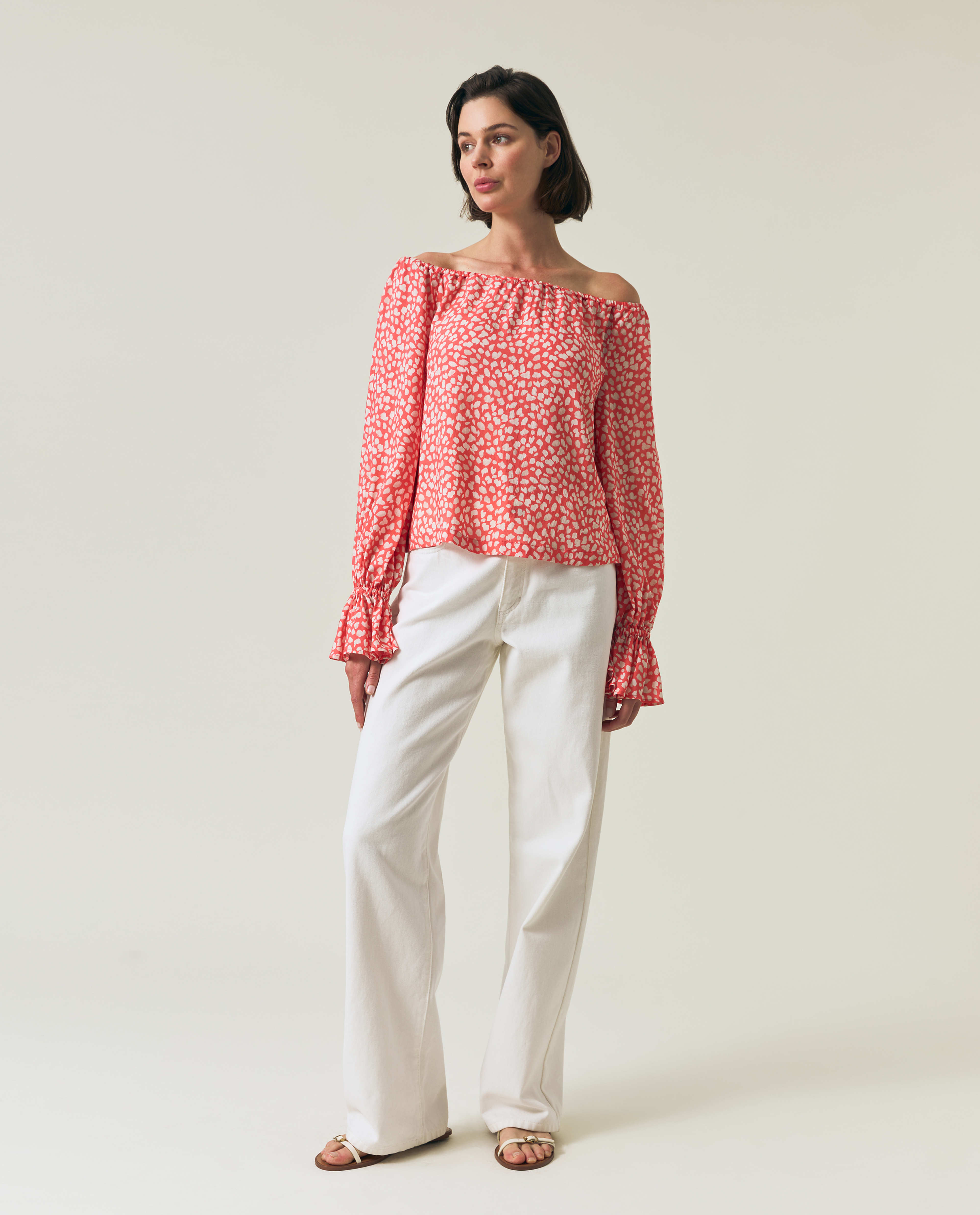 Printed Off The Shoulder Blouse
