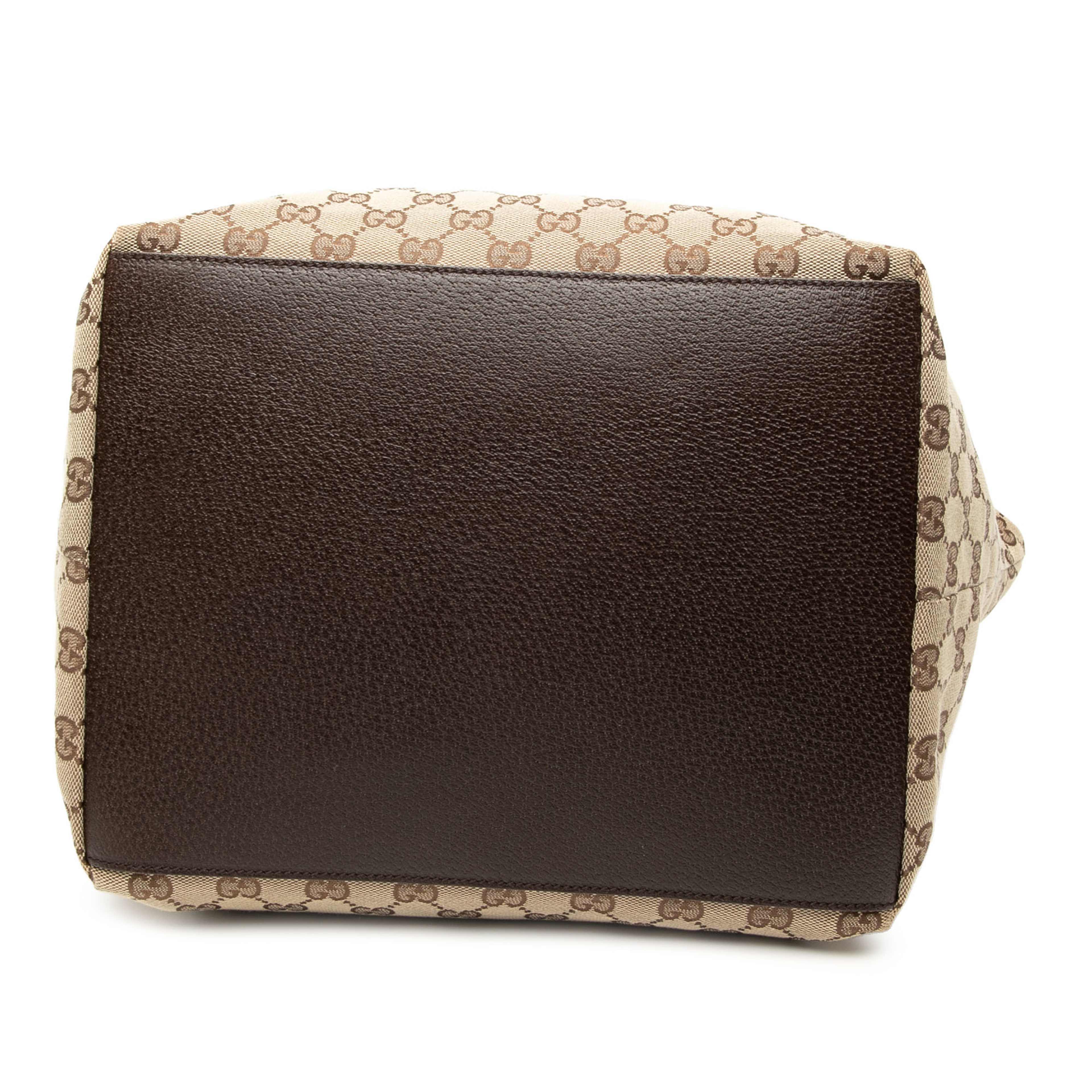 Gucci Gg Canvas Web Tote, från Luxclusif, i färgen beige. Klicka för att öppna bilden i stort format