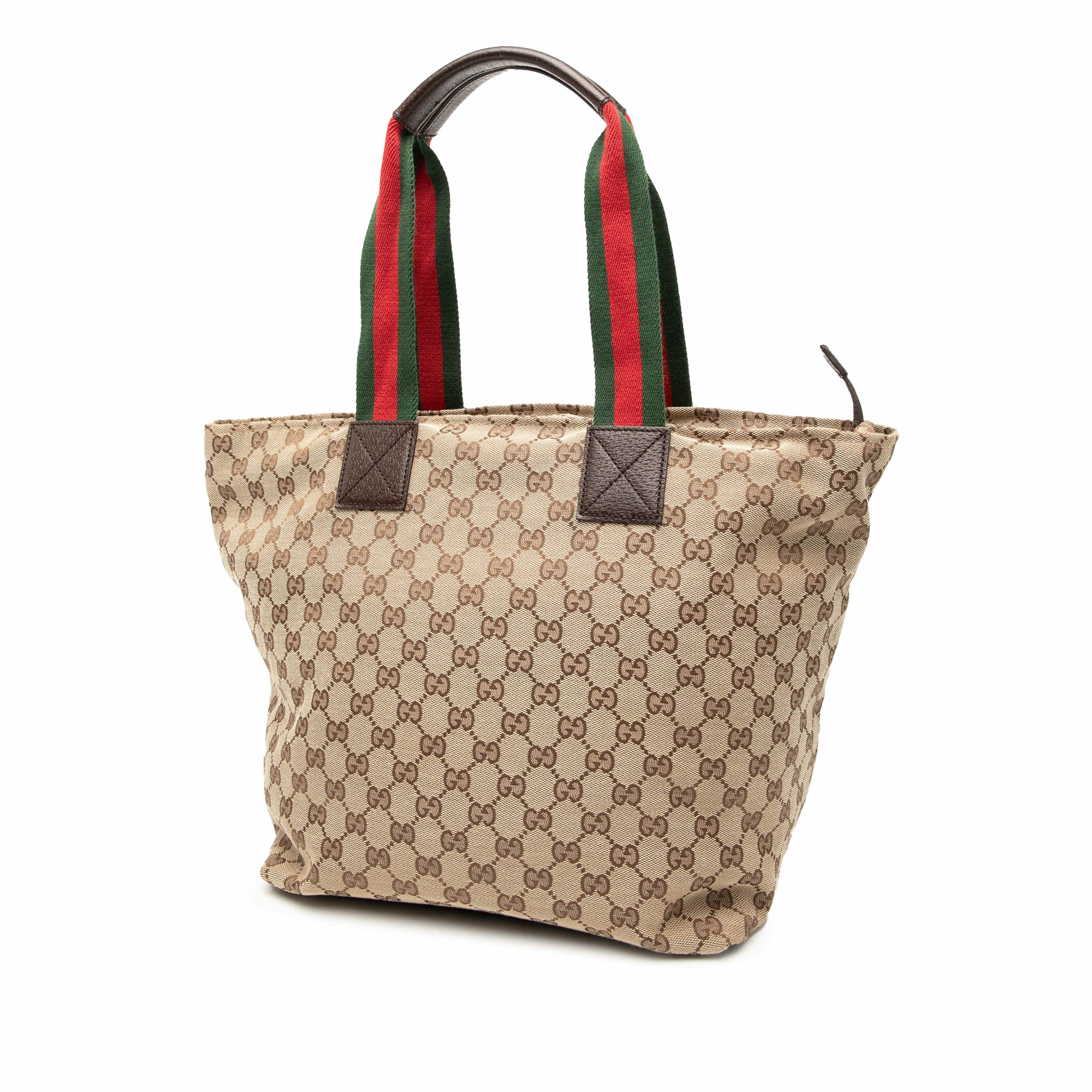 Gucci Gg Canvas Web Tote, från Luxclusif, i färgen beige. Klicka för att öppna bilden i stort format