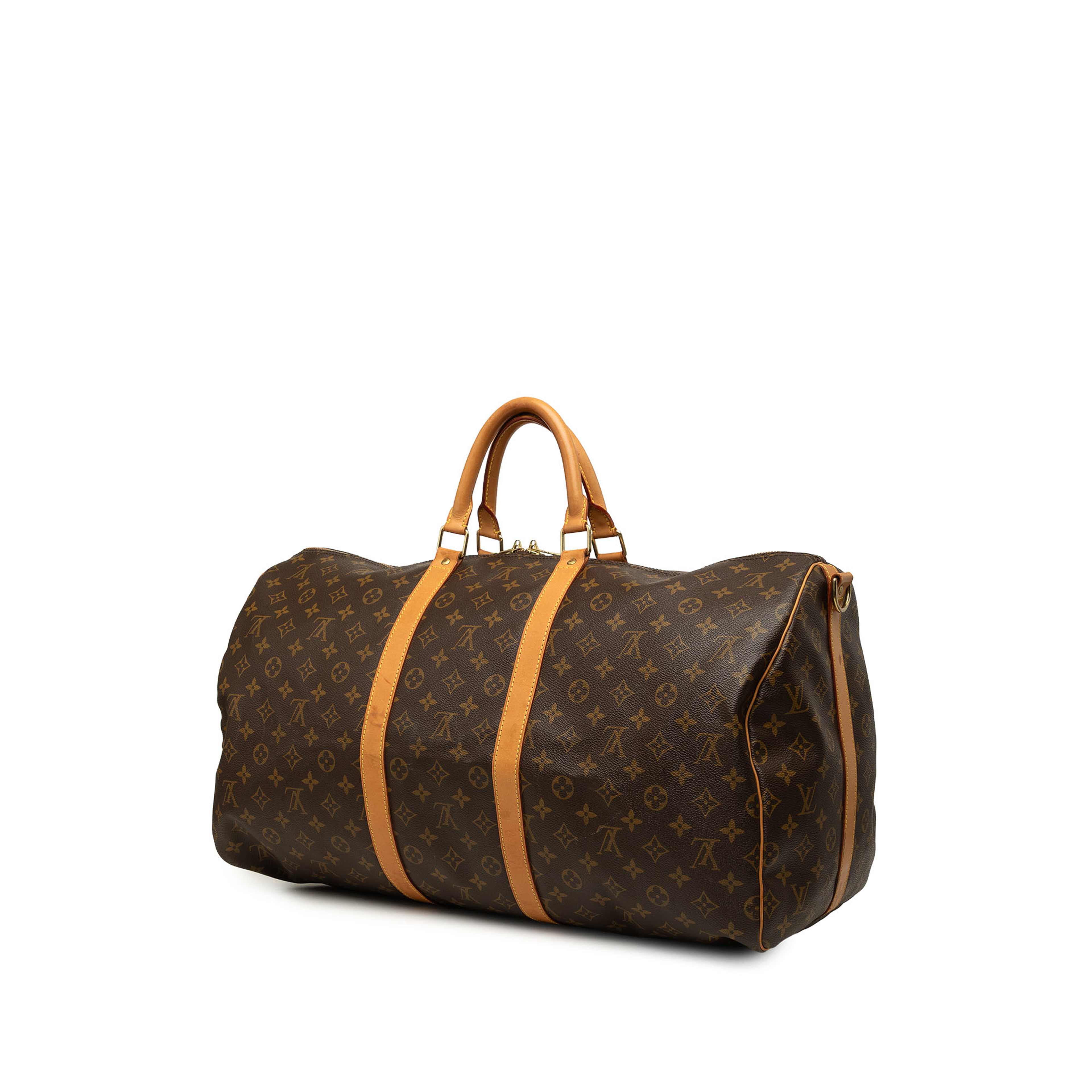 Louis Vuitton Monogram Keepall Bandouliere 55, från Luxclusif, i färgen brun. Klicka för att öppna bilden i stort format