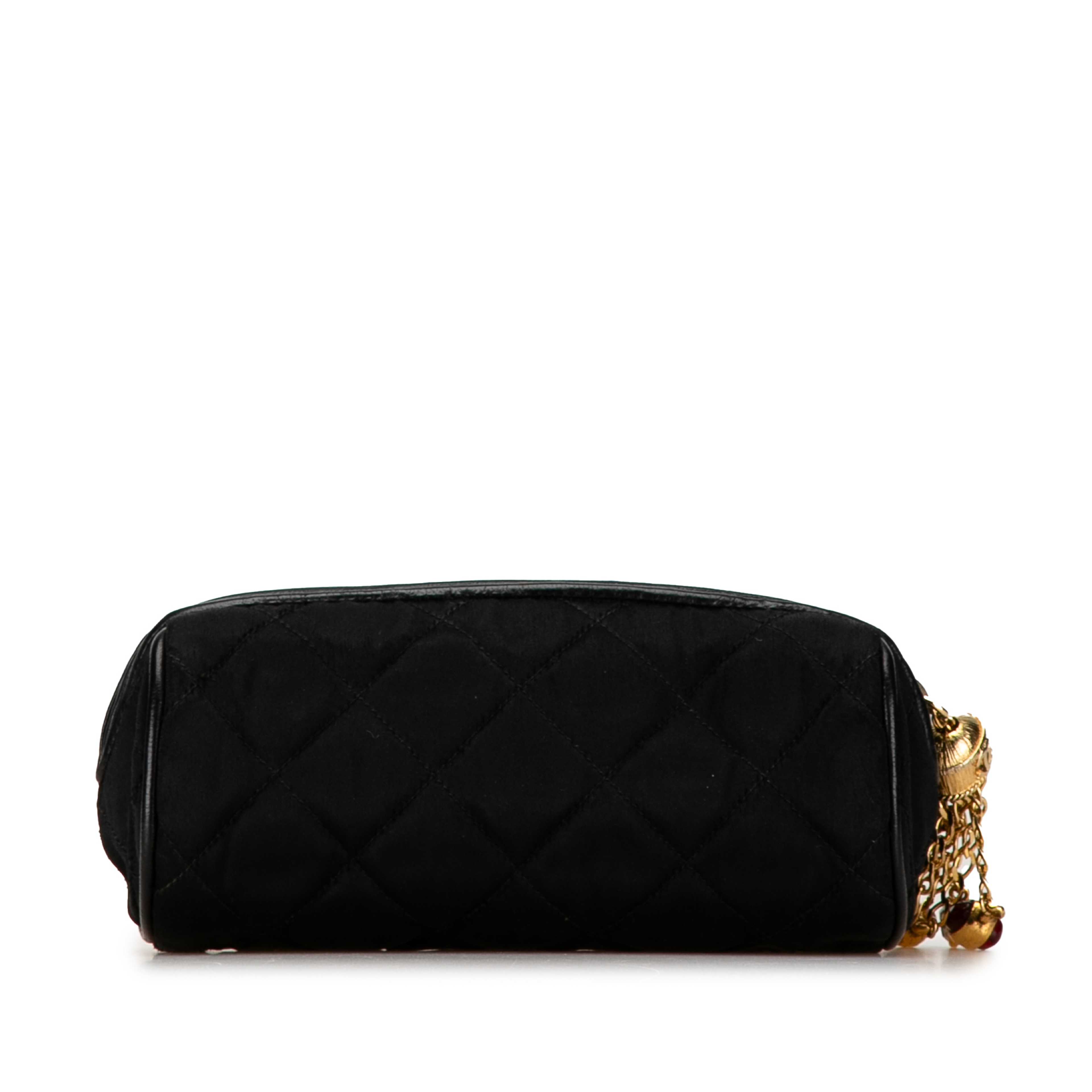 Chanel Quilted Satin Gripoix Tassel Clutch