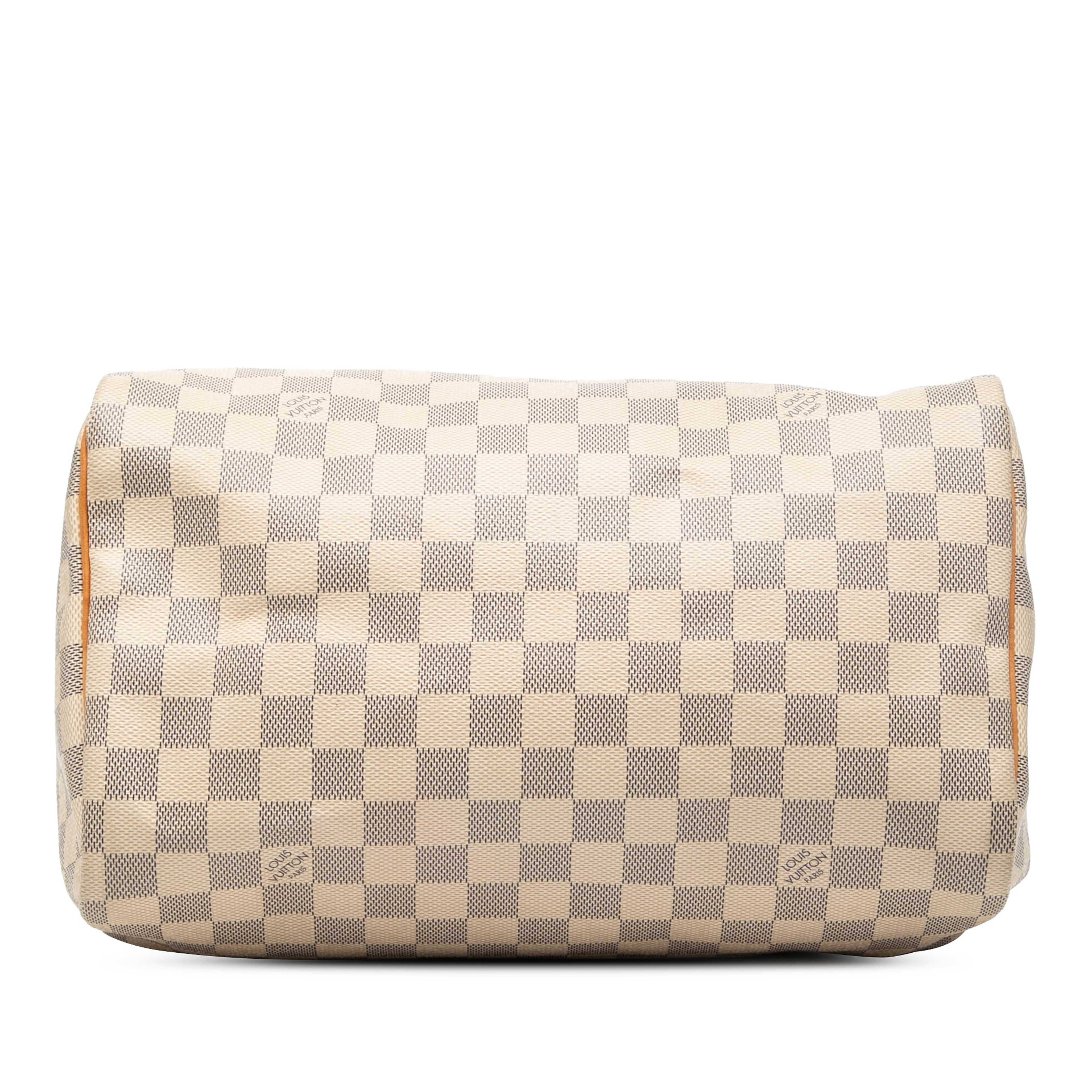 Louis Vuitton Damier Azur Speedy 30, från Luxclusif, i färgen white. Klicka för att öppna bilden i stort format