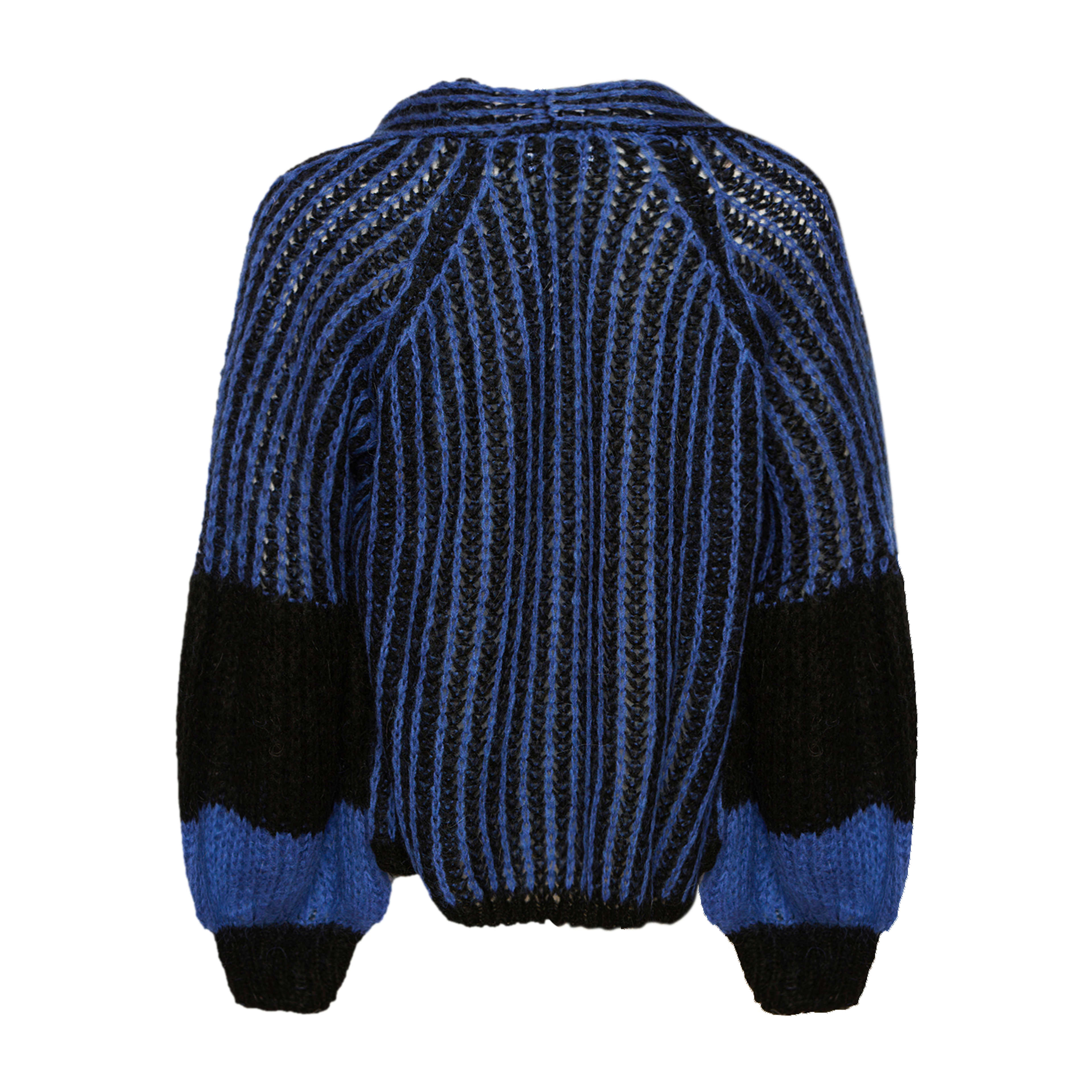 Liana Knit Cardigan - Black/electric Blue