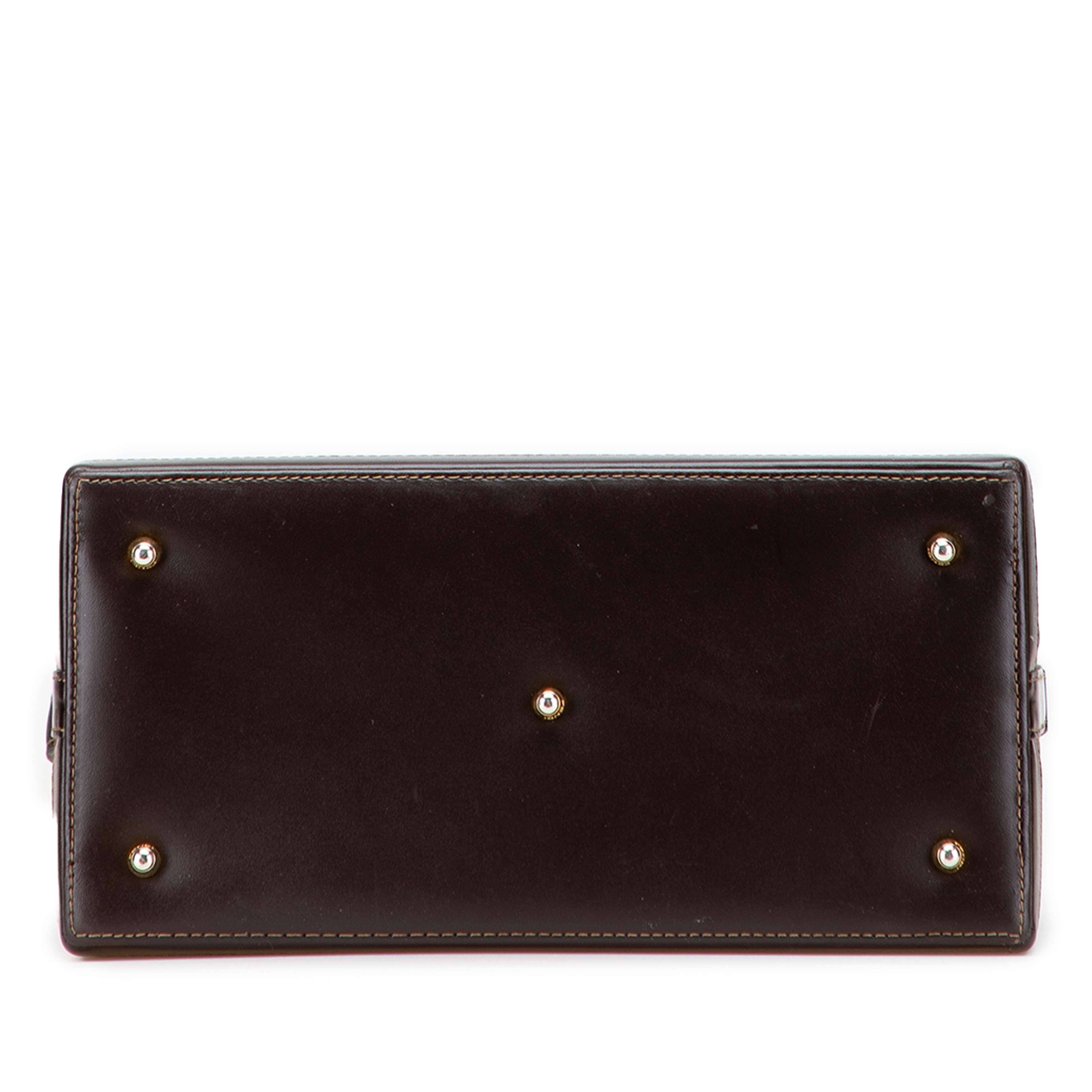 Fendi Zucca Canvas Push Lock Box Handbag, från Luxclusif, i färgen brown. Klicka för att öppna bilden i stort format