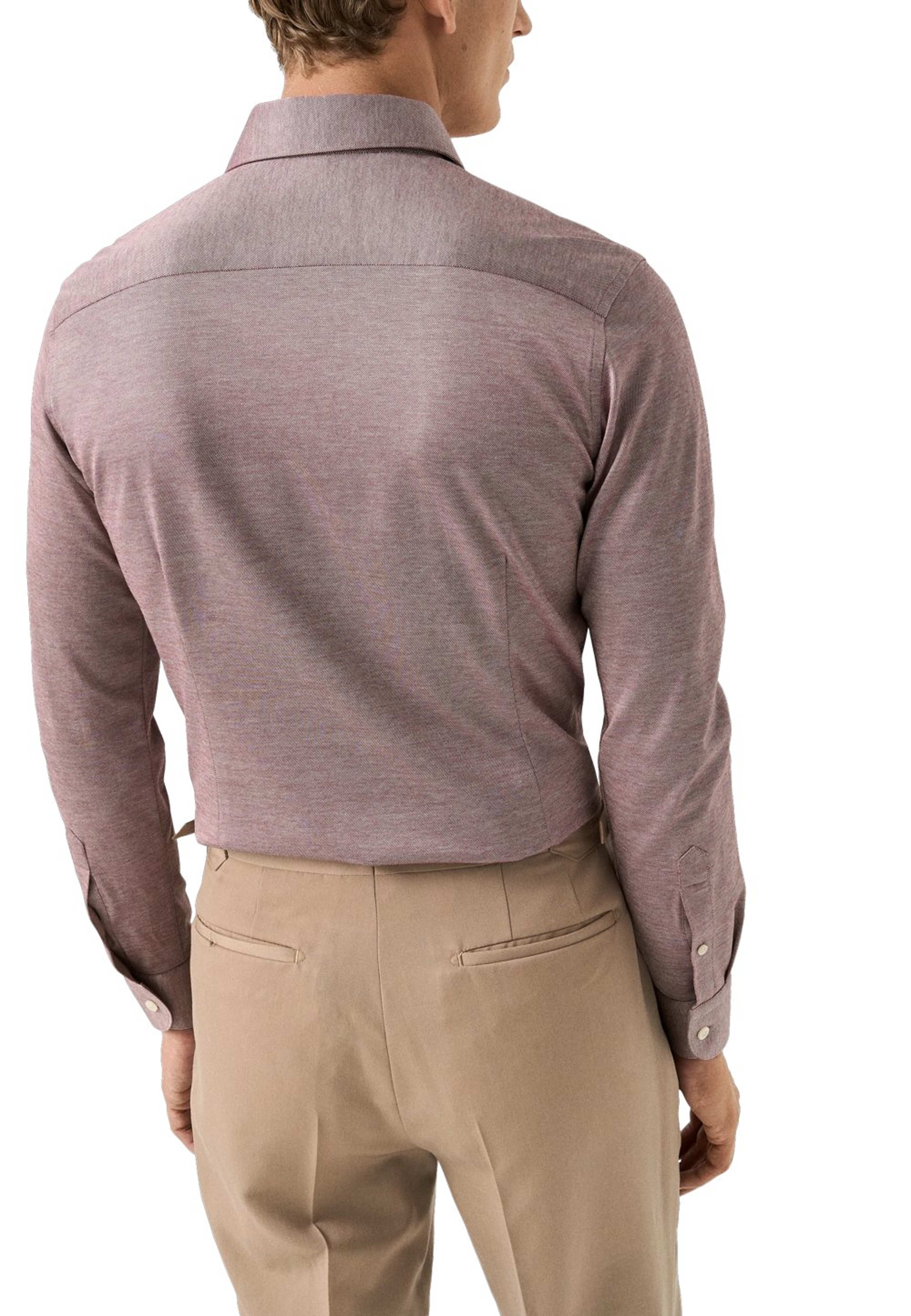 Skjorta I Jacquardstickad Filo Di Scozia Contemporary Fit, från Eton, i färgen red. Klicka för att öppna bilden i stort format