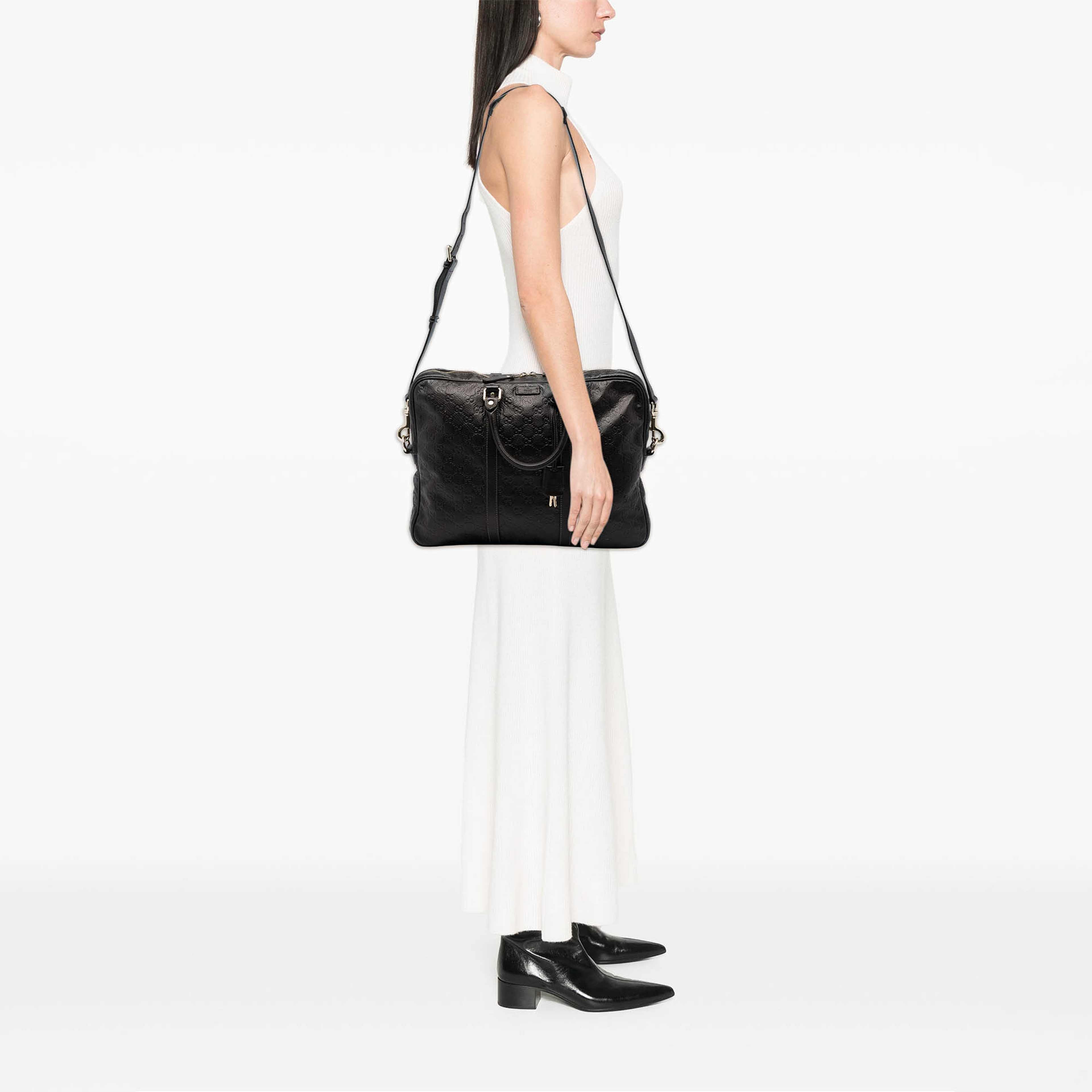 Gucci Guccissima Business Bag, från Luxclusif, i färgen brun. Klicka för att öppna bilden i stort format