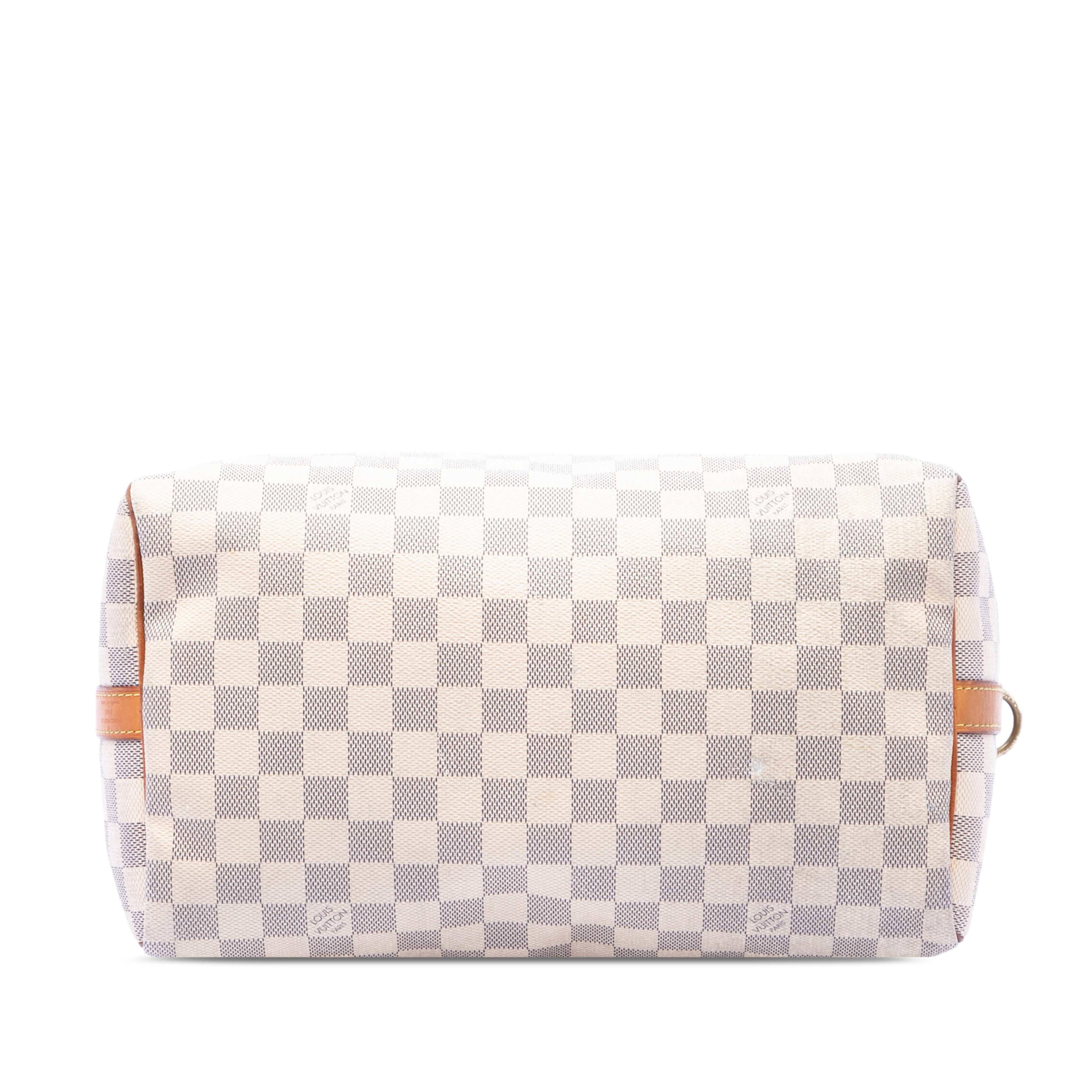 Louis Vuitton Damier Azur Speedy Bandouliere 30, från Luxclusif, i färgen vit. Klicka för att öppna bilden i stort format