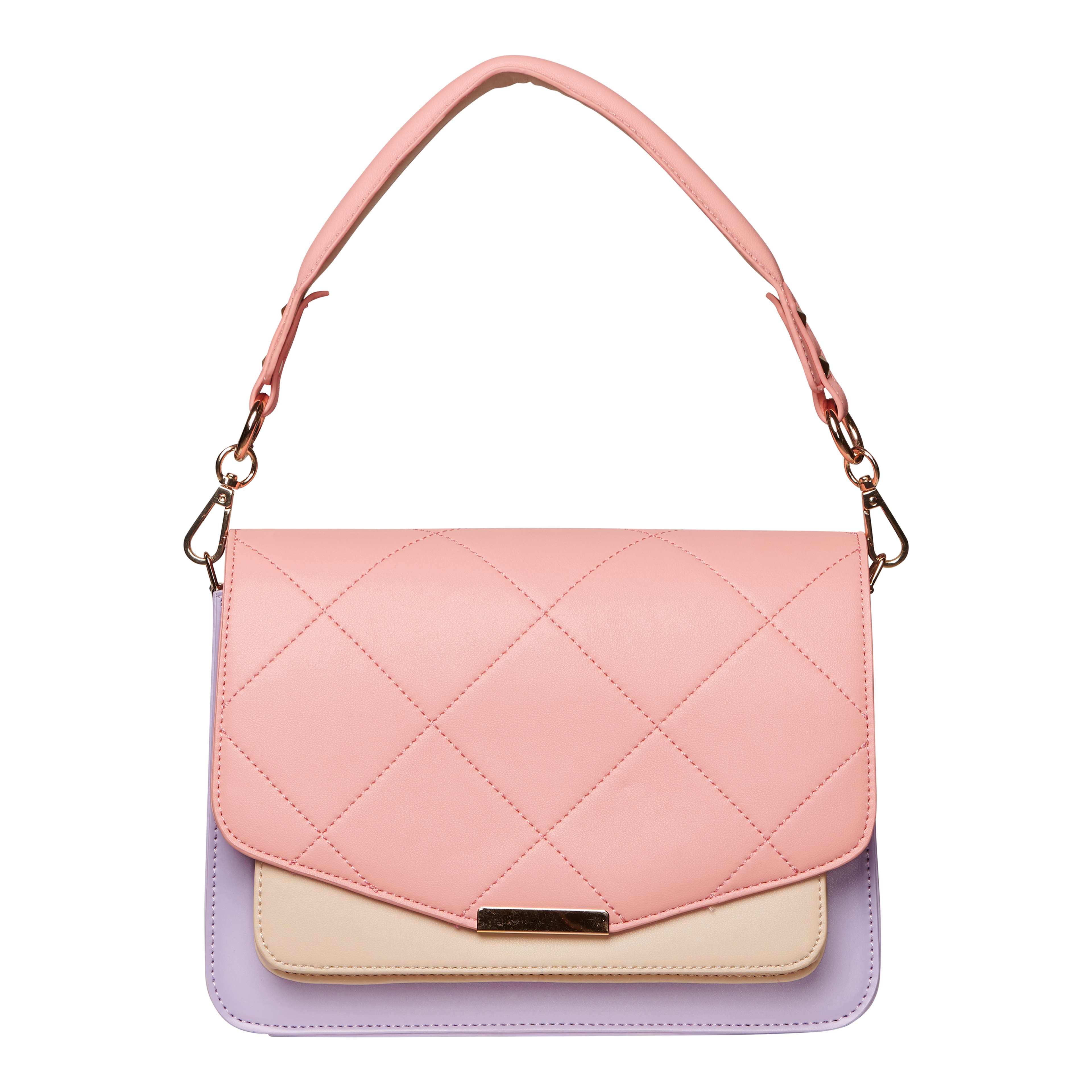 Blanca Multi Compartment Bag - Coral/purple/nude