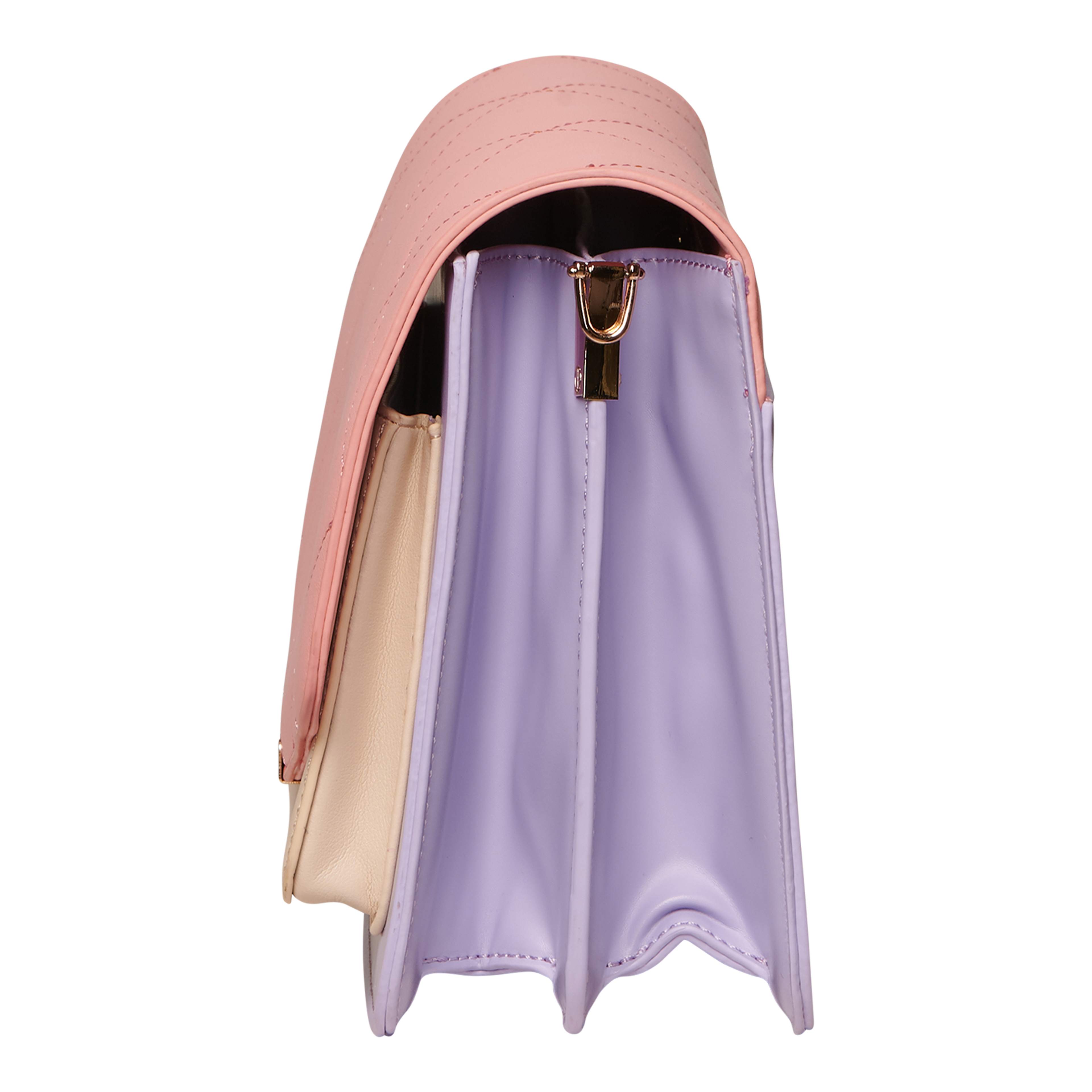 Blanca Multi Compartment Bag - Coral/purple/nude