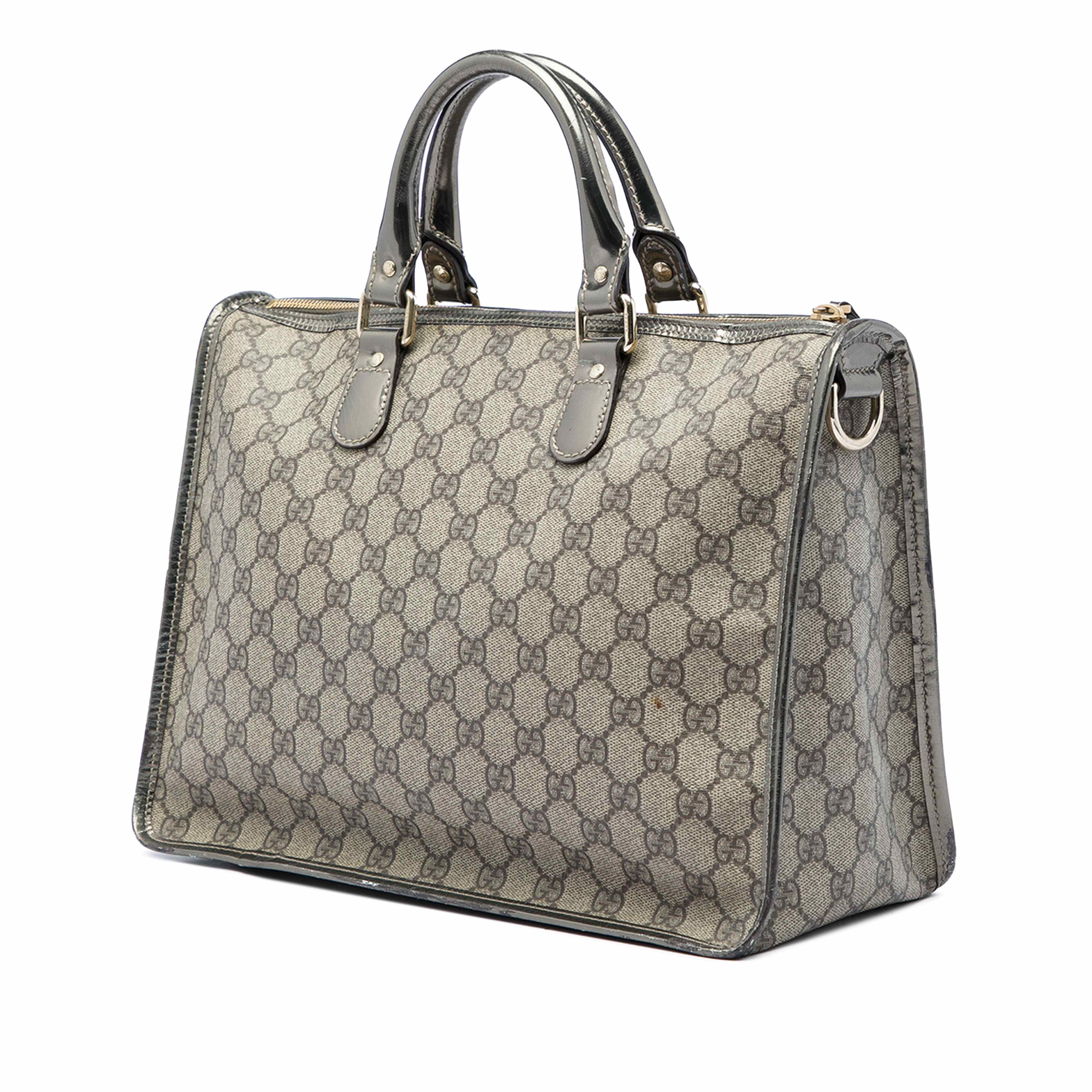 Gucci Gg Supreme Satchel, från Luxclusif, i färgen beige. Klicka för att öppna bilden i stort format