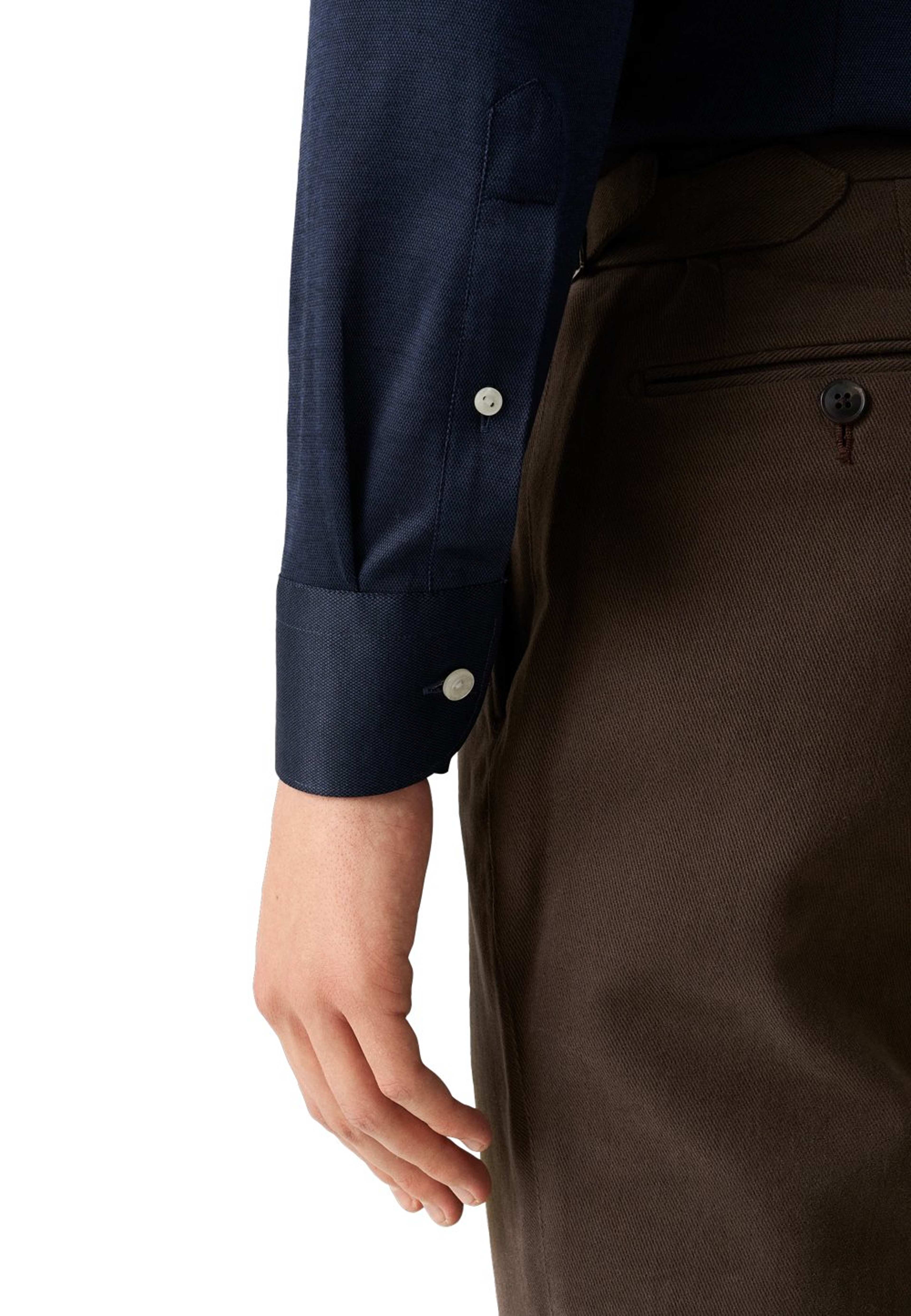 Skjorta I Jacquardstickad Filo Di Scozia Slim Fit