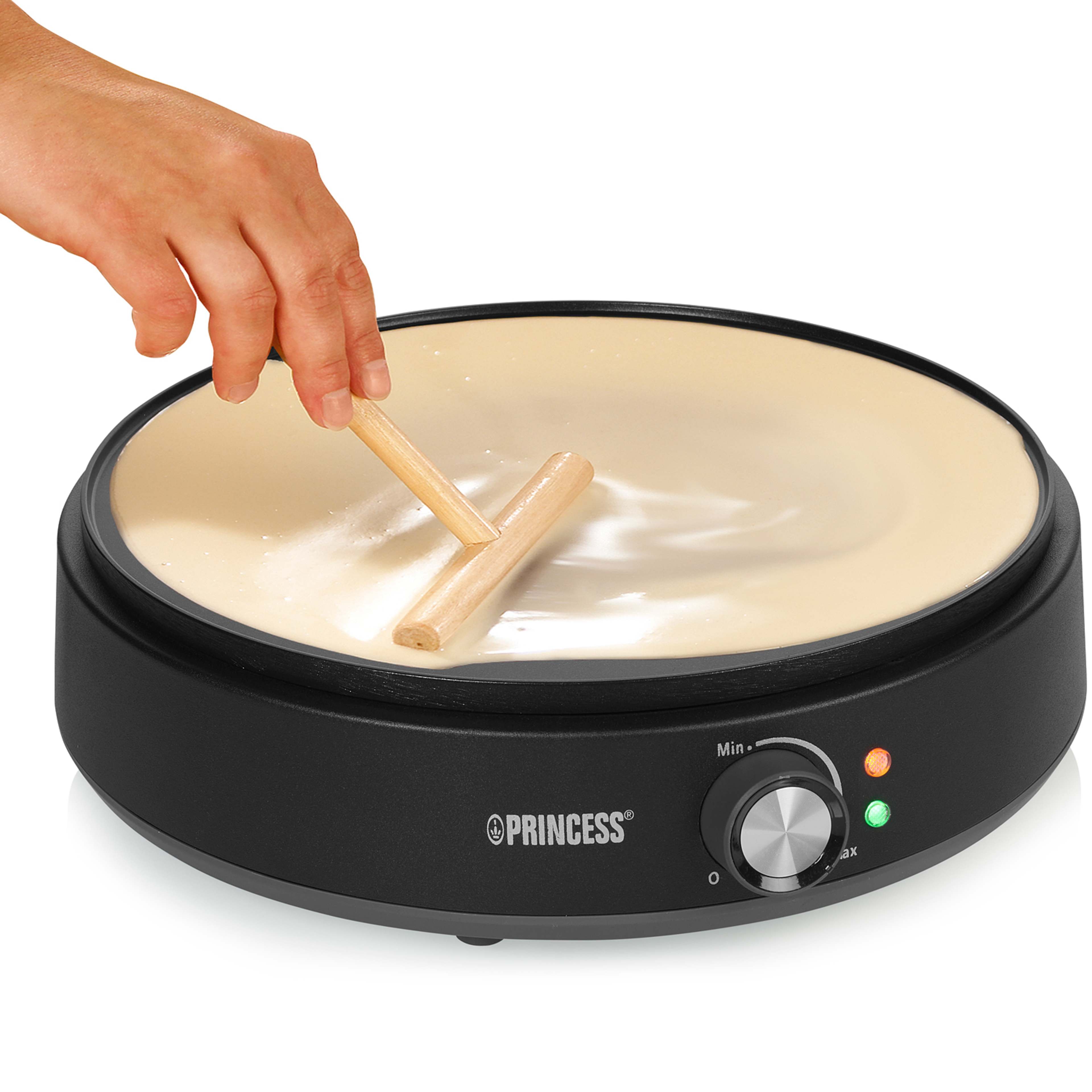 Crépes Järn Deluxe 30cm 1200watt, från Princess, i färgen svart. Klicka för att öppna bilden i stort format