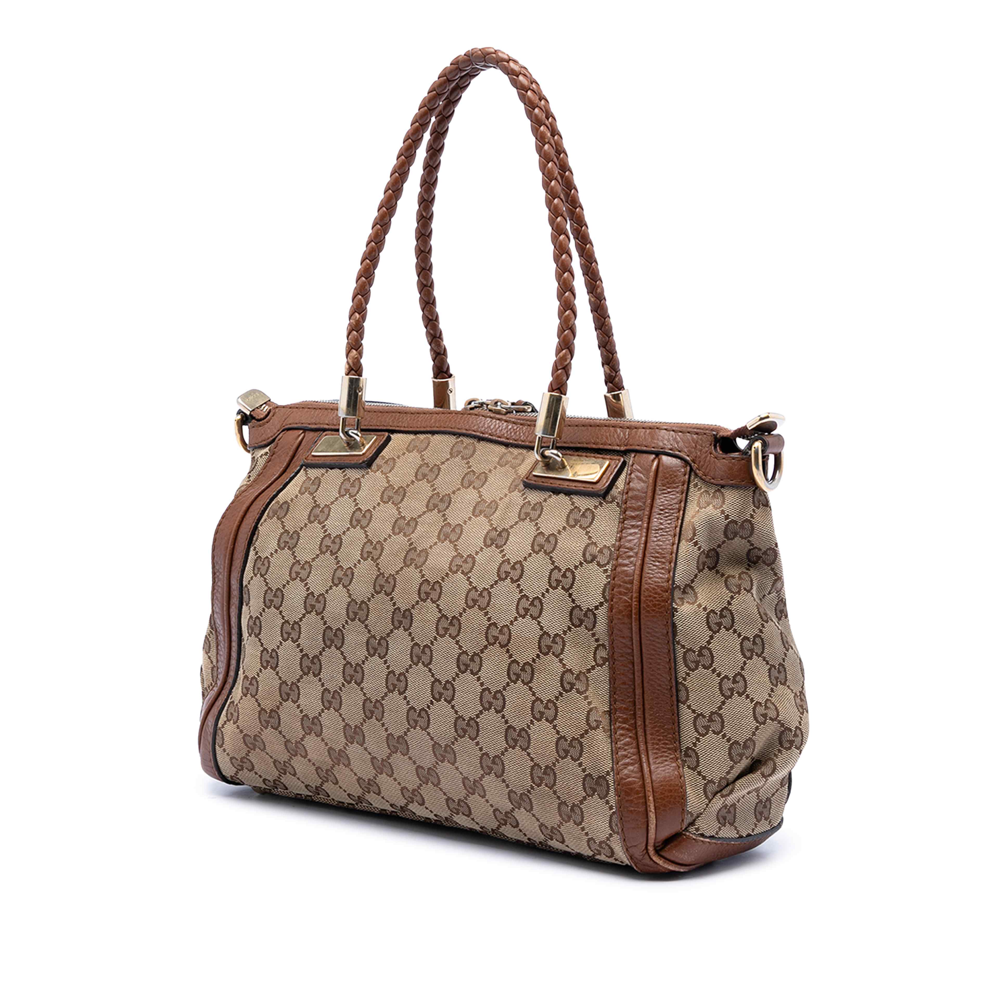 Gucci Gg Canvas Bella Satchel, från Luxclusif, i färgen beige. Klicka för att öppna bilden i stort format