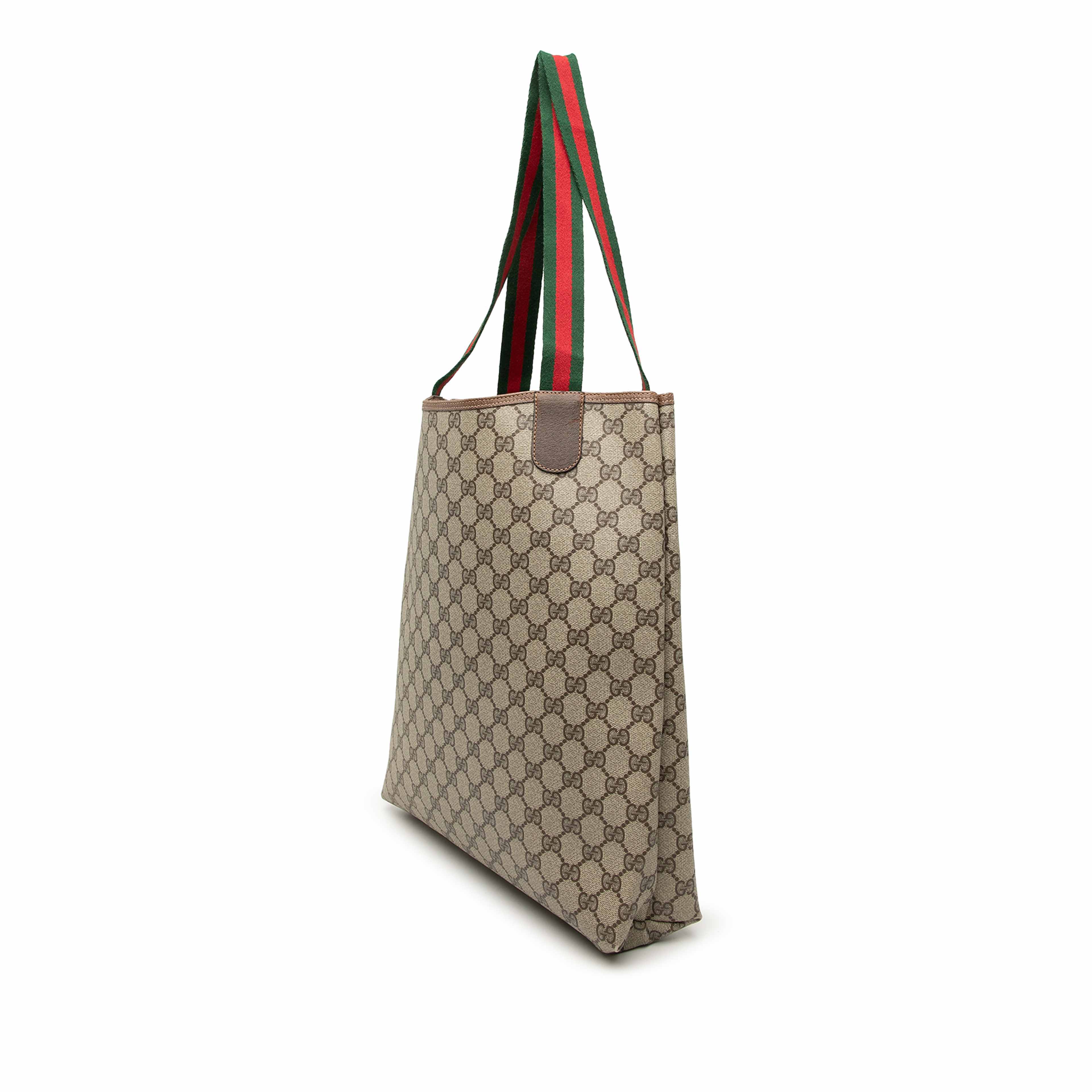Gucci Gg Supreme Web Tote, från Luxclusif, i färgen beige. Klicka för att öppna bilden i stort format
