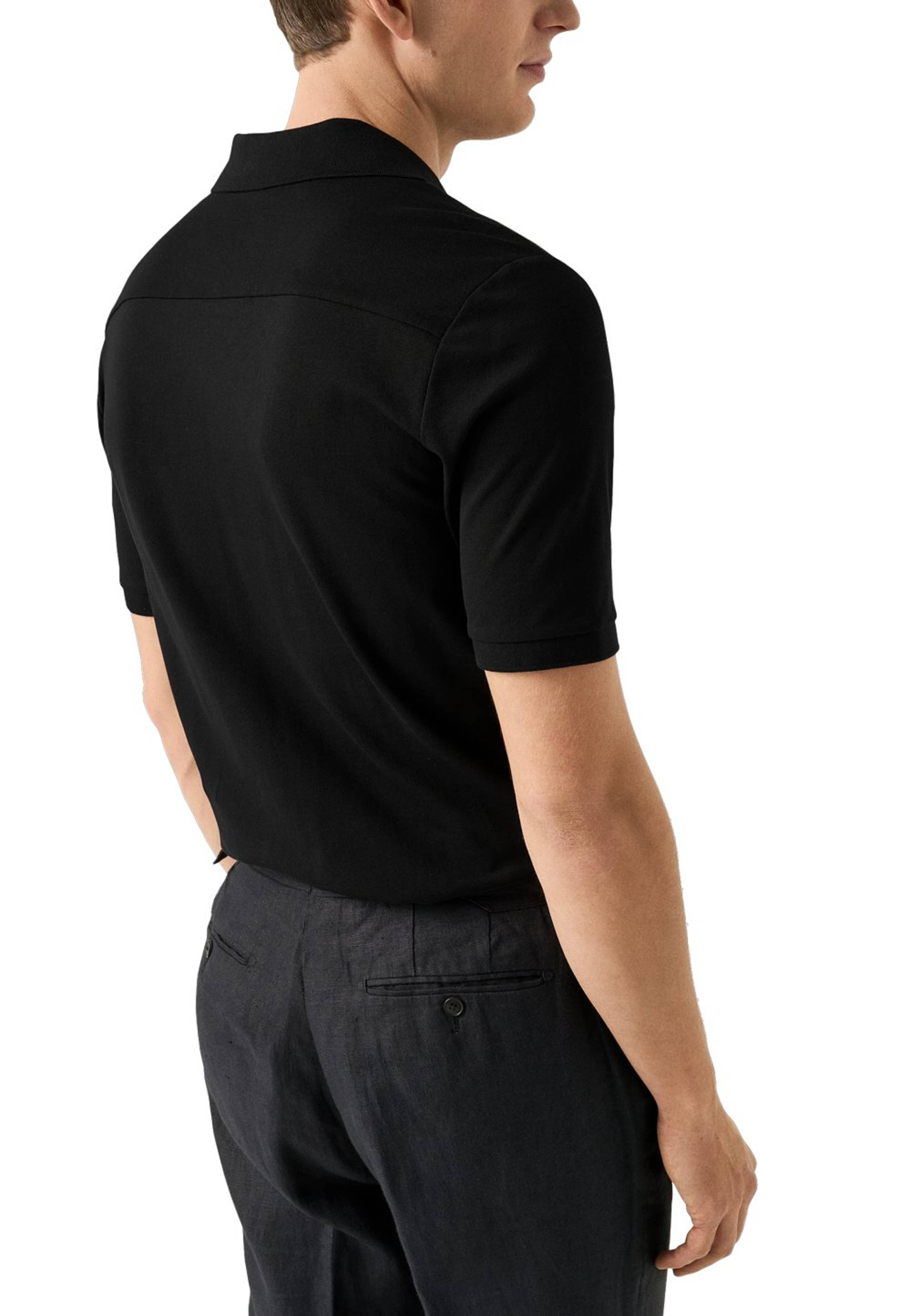 Piqué I Pima-bomull, från Eton, i färgen black. Klicka för att öppna bilden i stort format