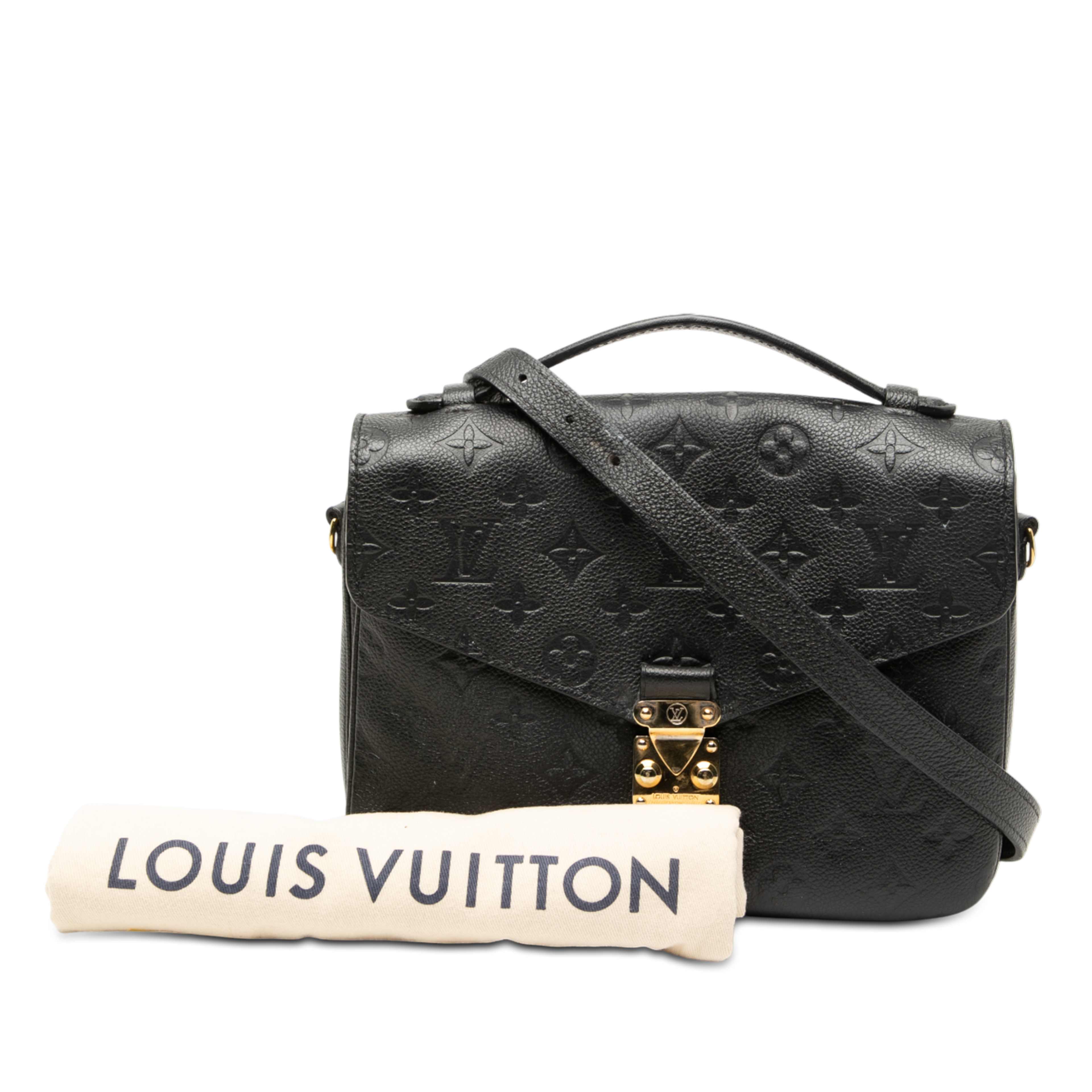 Louis Vuitton Monogram Empreinte Pochette Metis, från Luxclusif, i färgen svart. Klicka för att öppna bilden i stort format