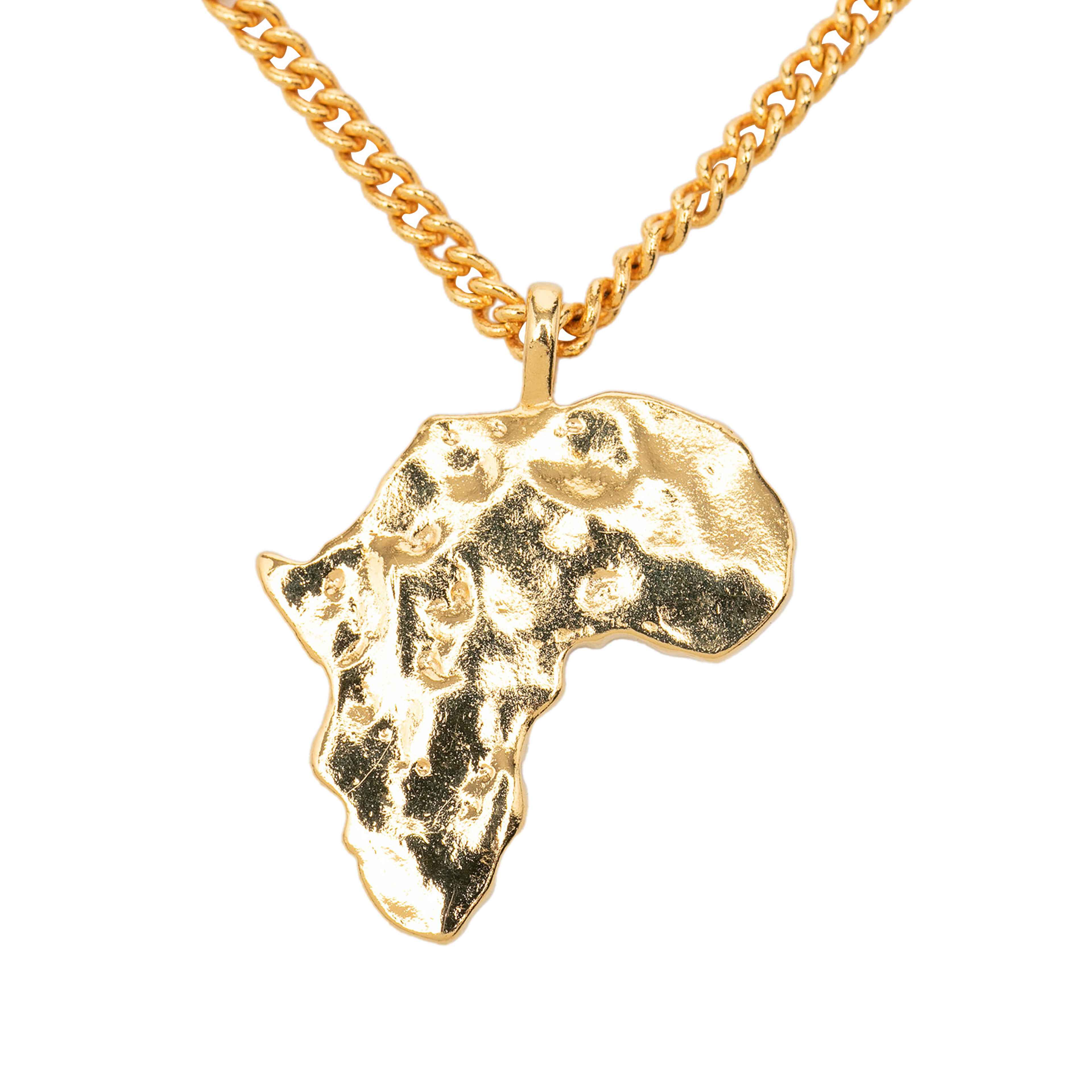Chanel Cc Gold Plated Faux Pearl African Map Pendant Necklace, från Luxclusif, i färgen gold. Klicka för att öppna bilden i stort format