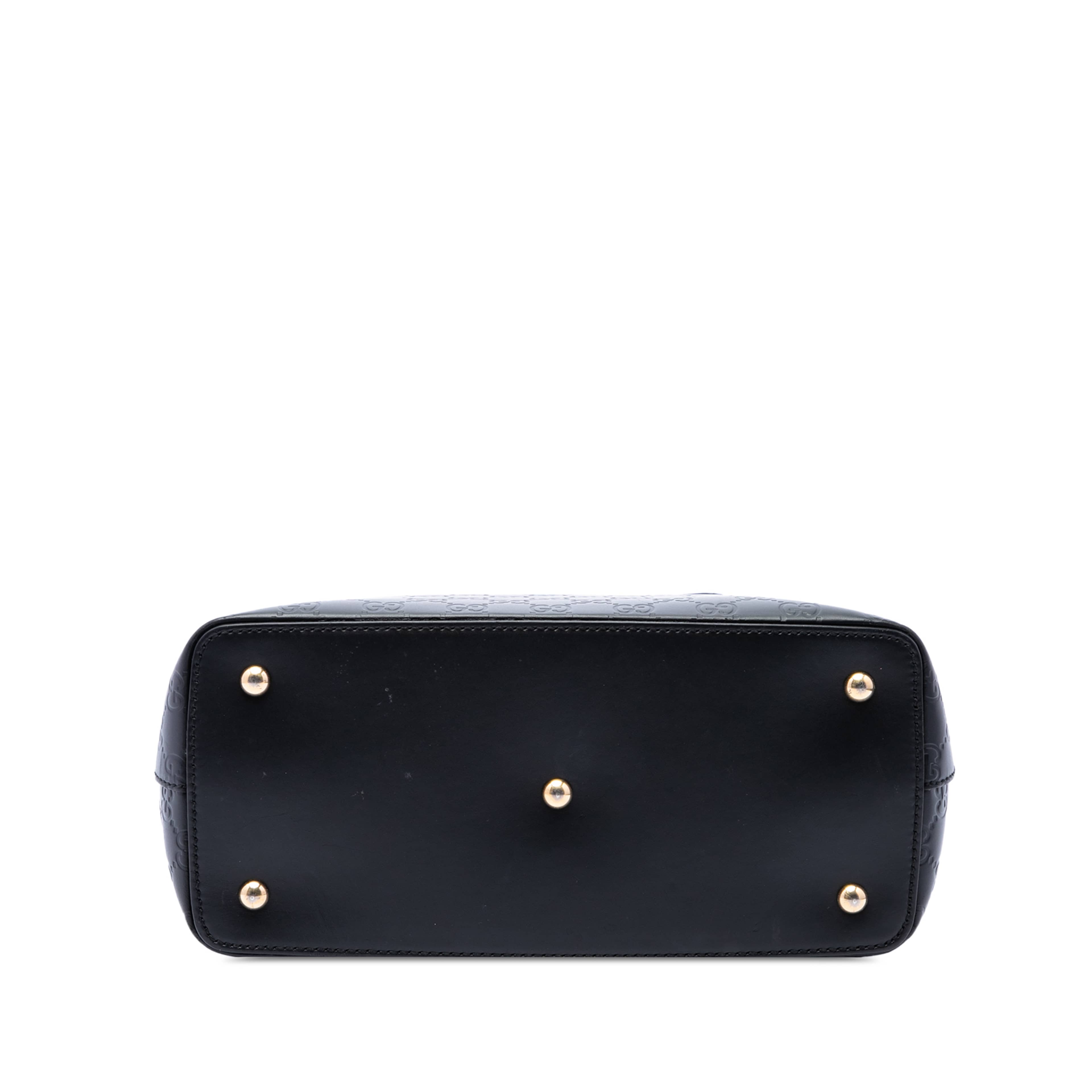 Gucci Guccissima Linea A Fold Over Satchel, från Luxclusif, i färgen svart. Klicka för att öppna bilden i stort format