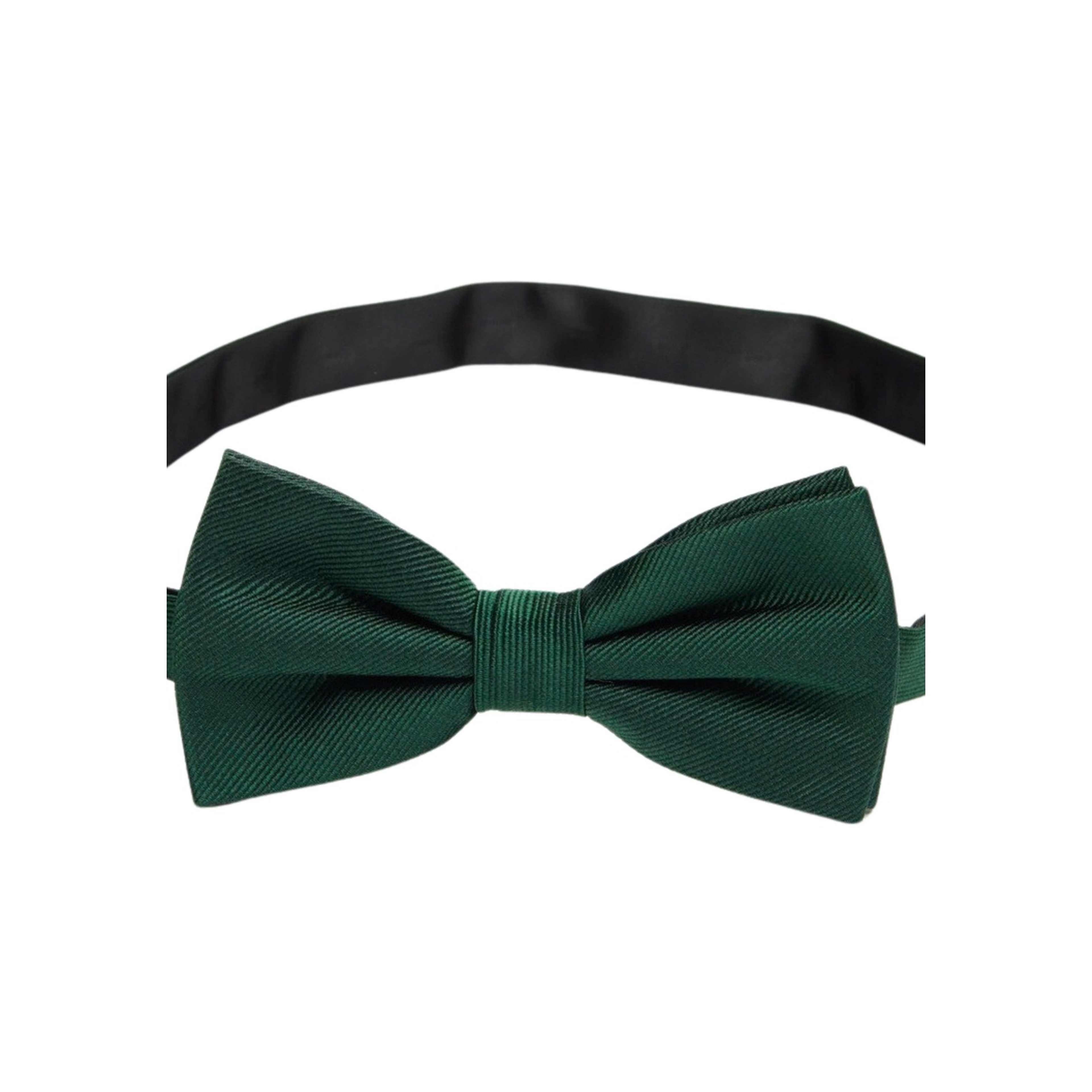 Silk Woven Rib Plain Pre Tied Bow Tie