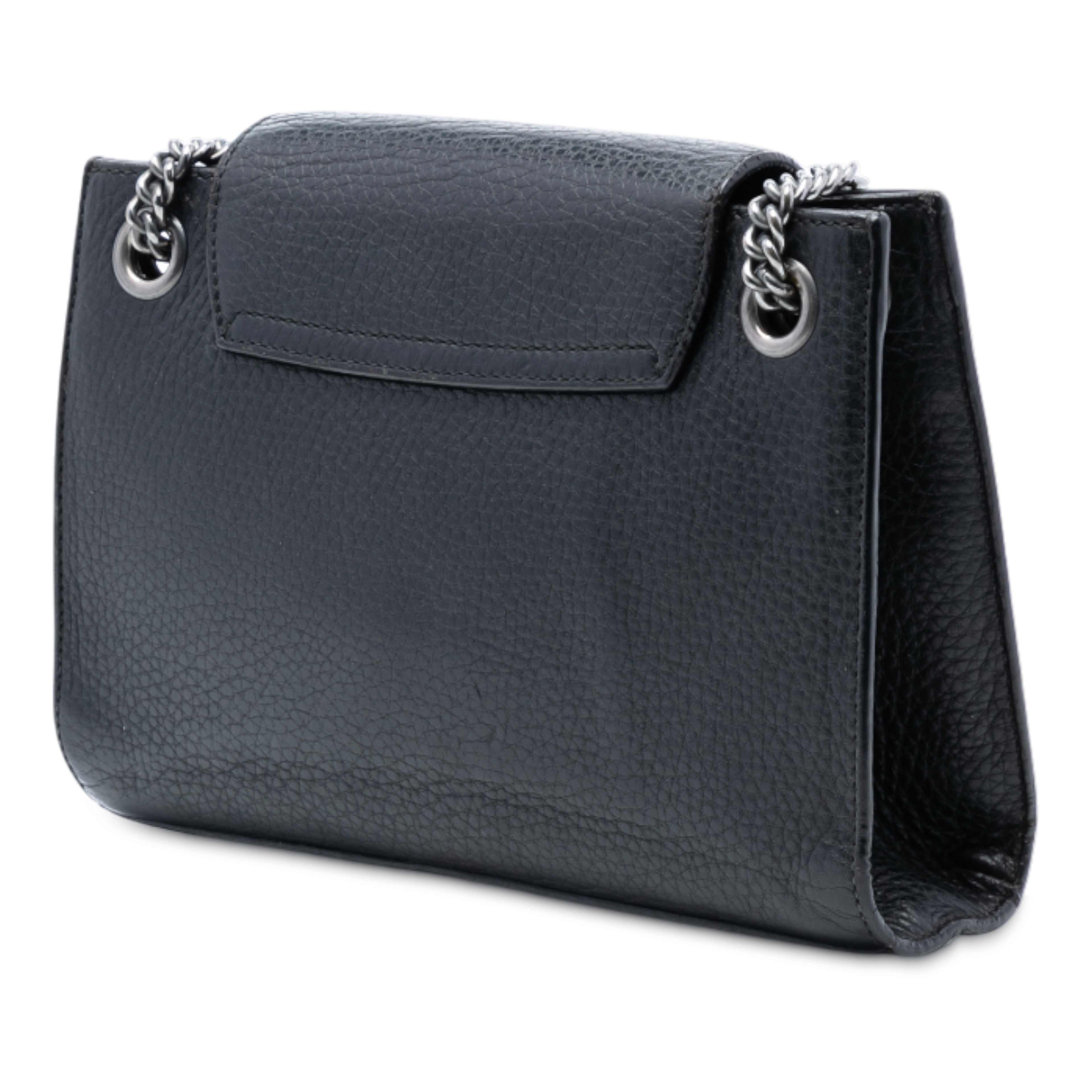 Gucci Small Leather Emily Shoulder Bag, från Luxclusif, i färgen black. Klicka för att öppna bilden i stort format