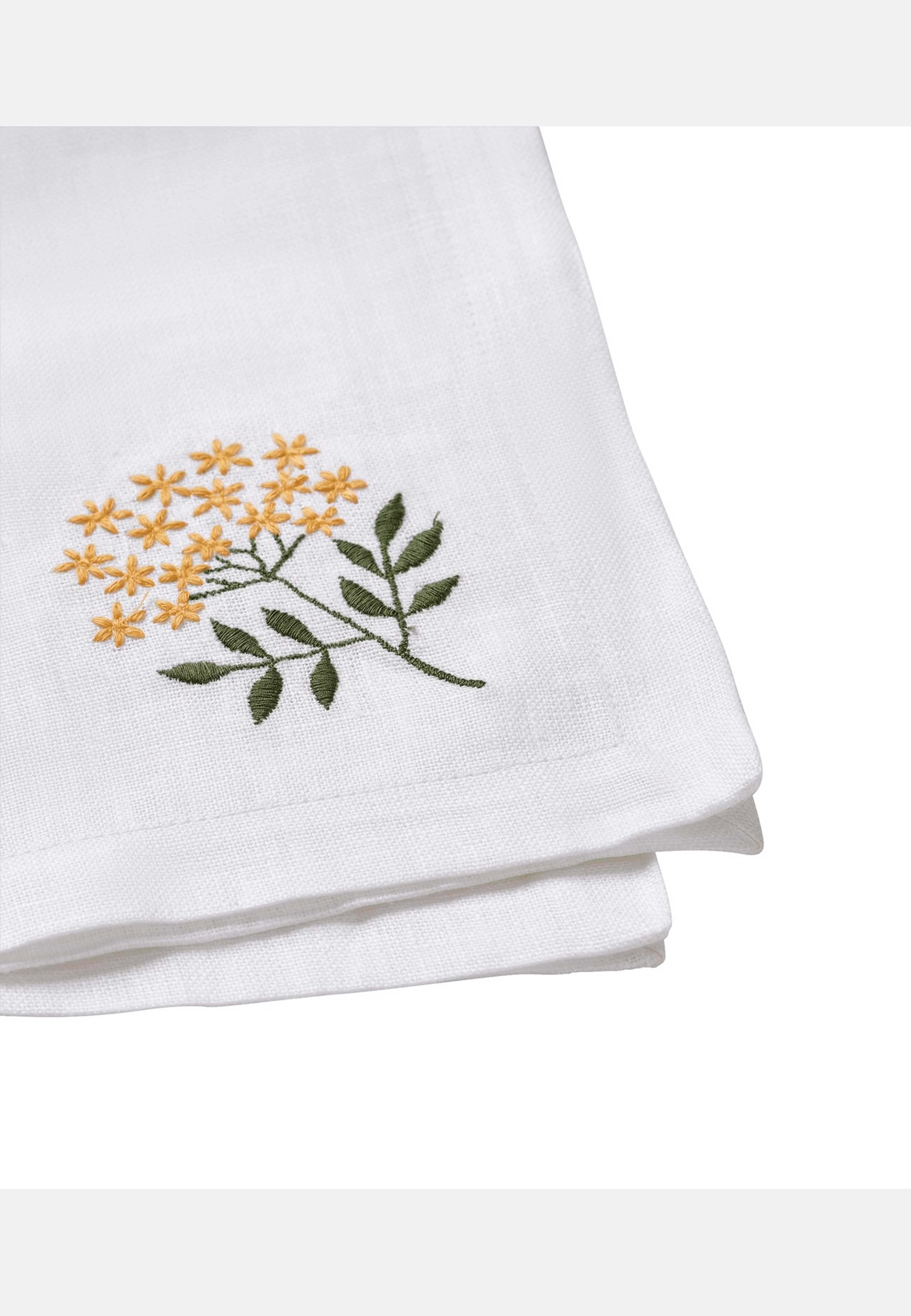 Bouquet Servett - Burgundy 45x45 Cm, från Pick A Poppy, i färgen yellow/green. Klicka för att öppna bilden i stort format