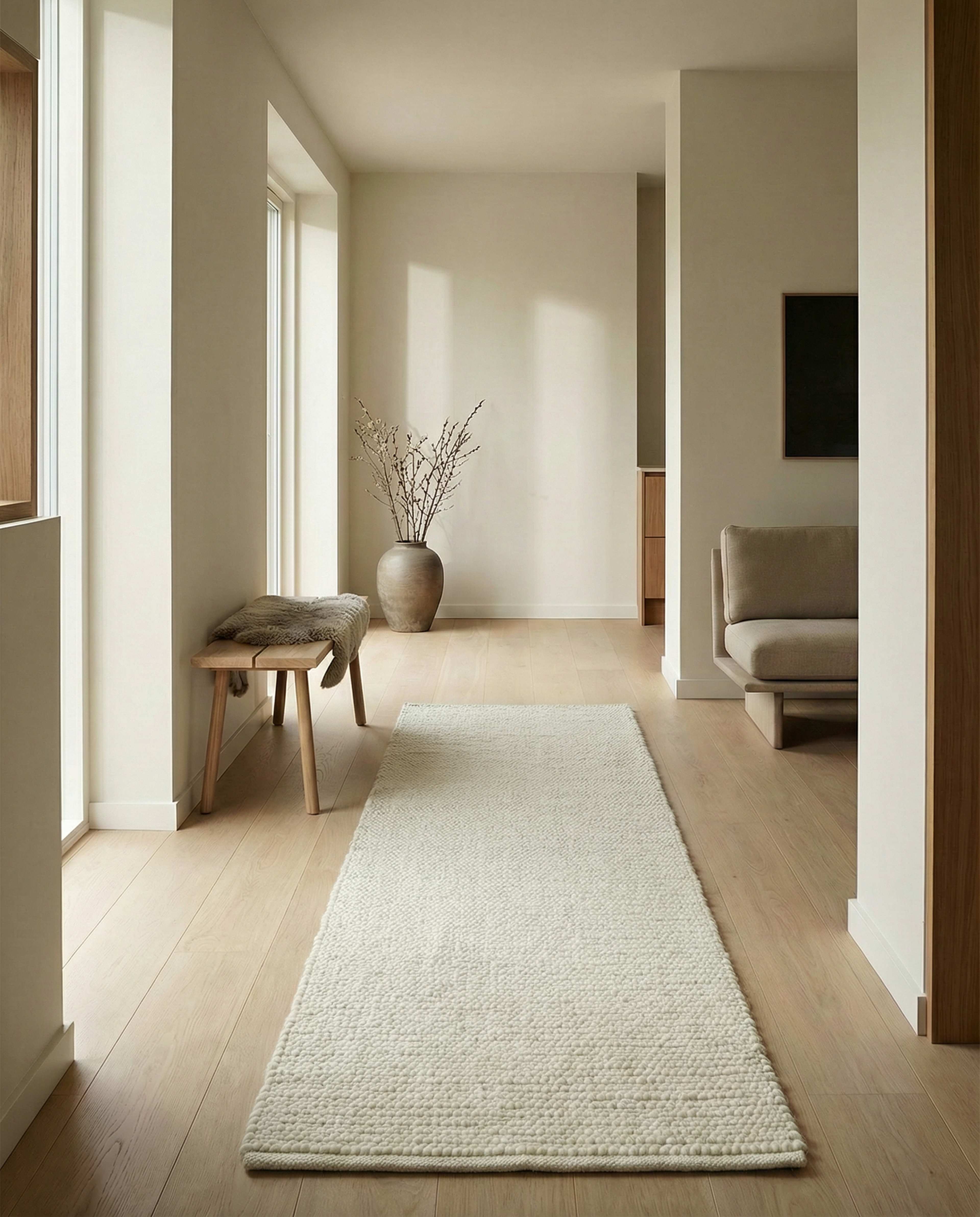 Gångmatta Merino 80x200cm, från Classic Collection, i färgen vit. Klicka för att öppna bilden i stort format