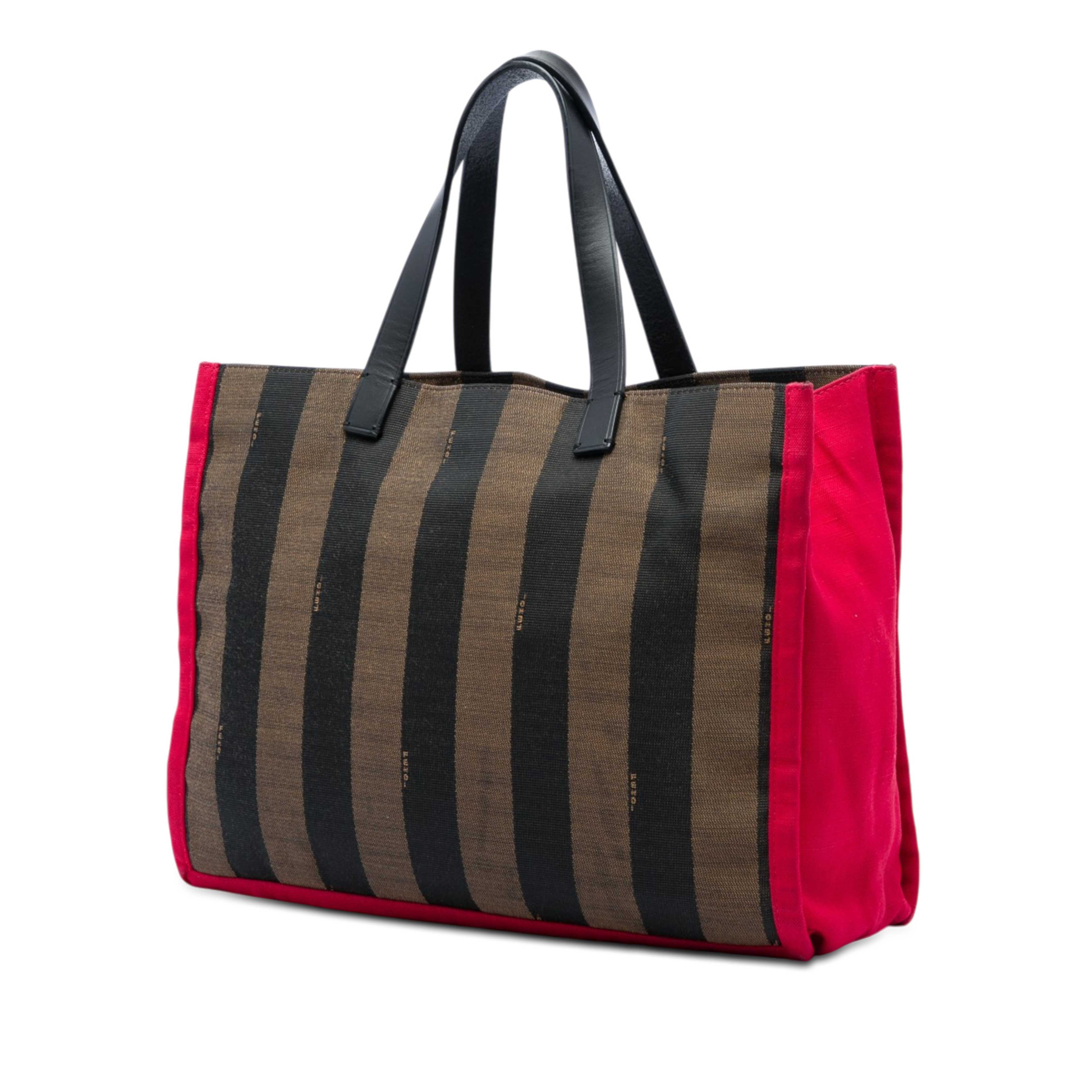 Fendi Pequin Canvas Simply Shopping Tote, från Luxclusif, i färgen brun. Klicka för att öppna bilden i stort format