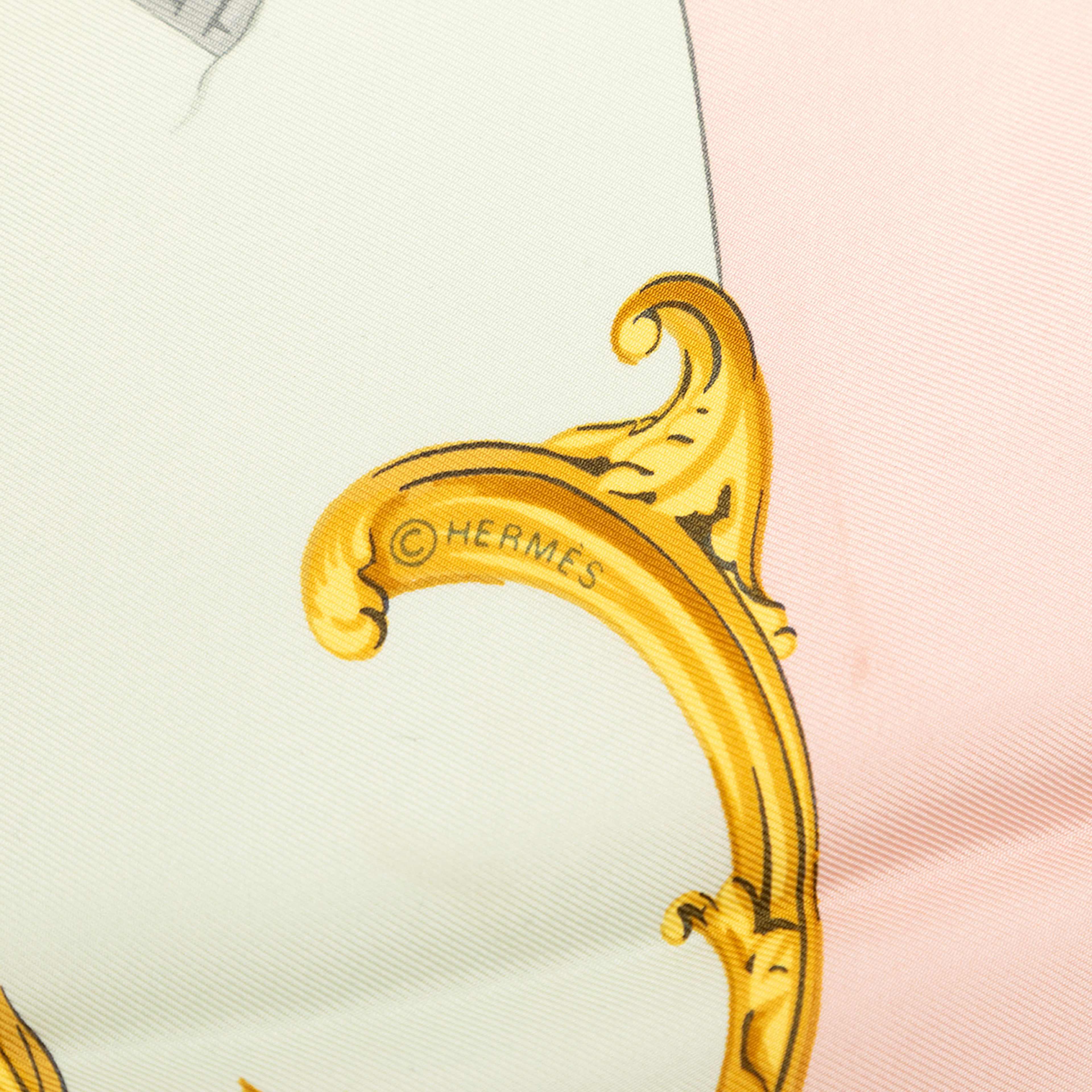 Hermès Bordeaux Porte Oceane Silk Scarf 90, från Luxclusif, i färgen pink. Klicka för att öppna bilden i stort format
