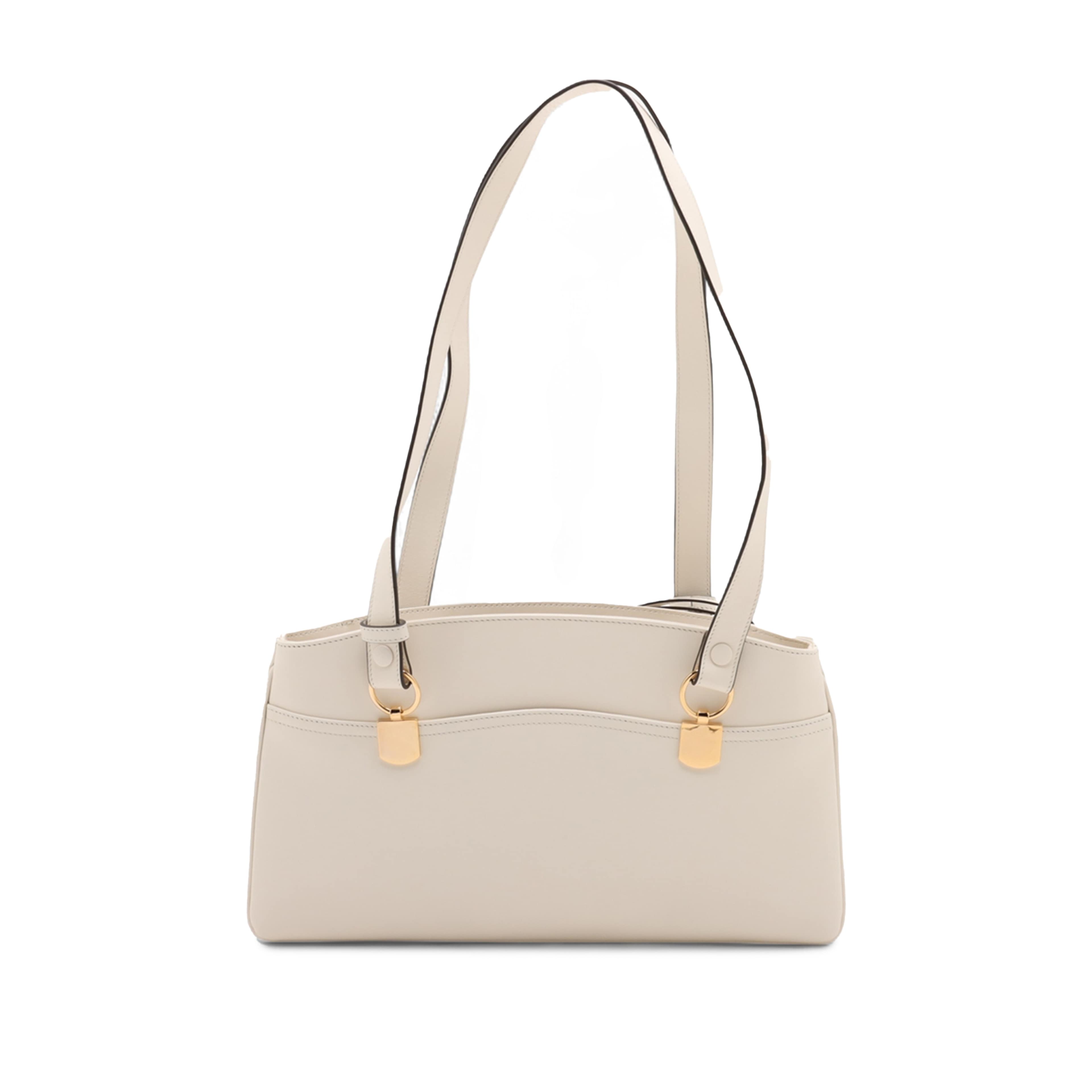 Gucci Large Leather Arli Shoulder Bag, från Luxclusif, i färgen white. Klicka för att öppna bilden i stort format