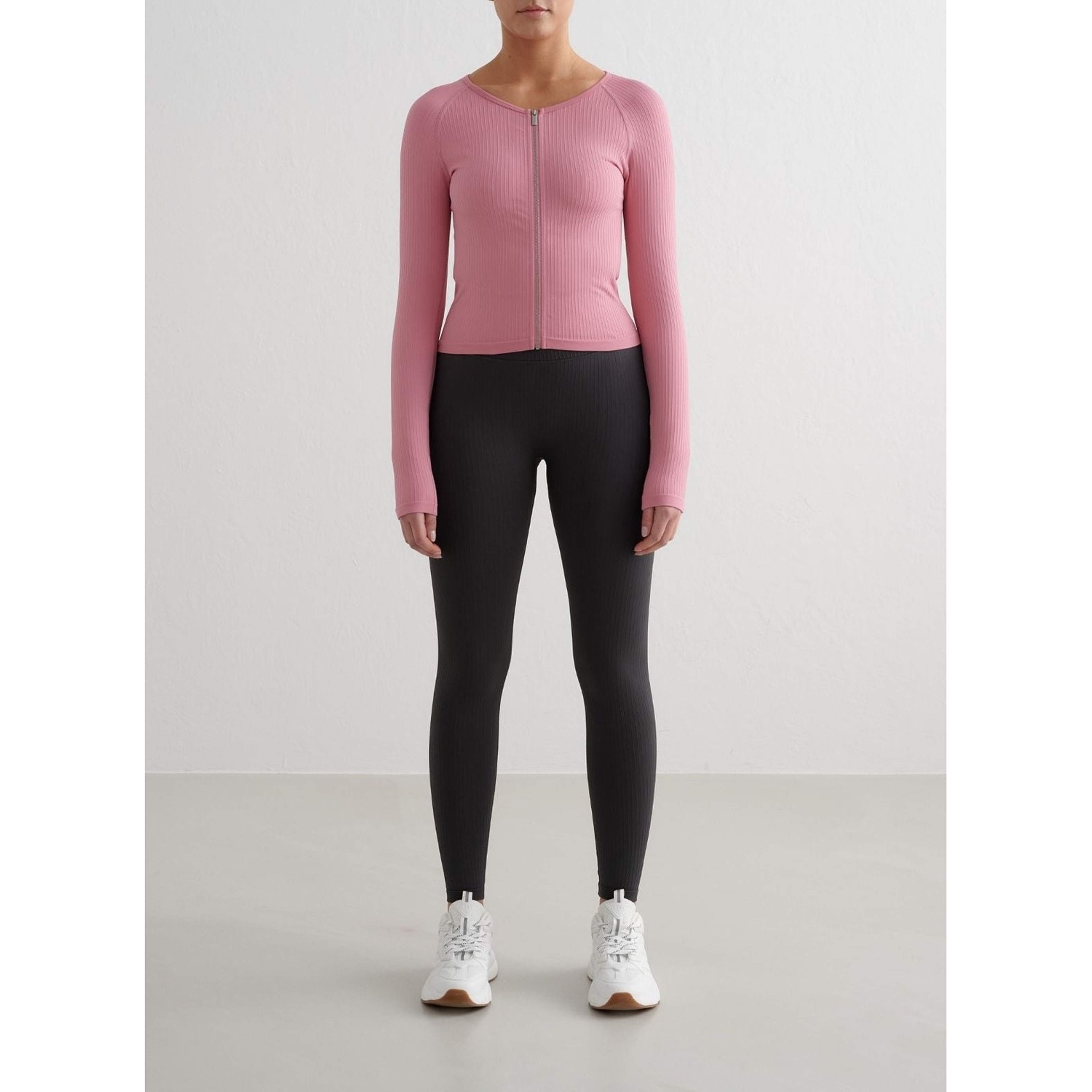 Ribbed Seamless Zip Jacket