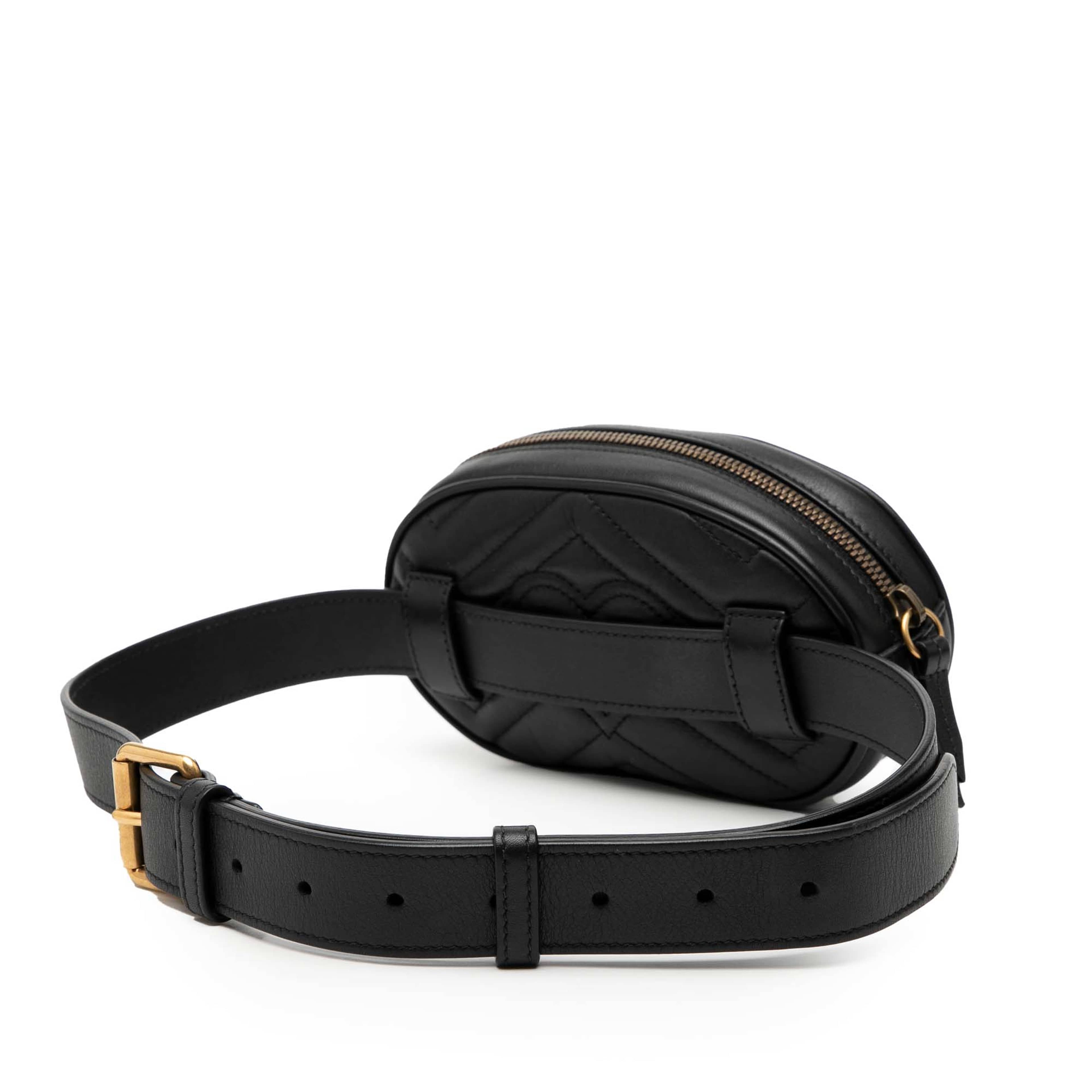 Gucci Gg Marmont Matelasse Leather Belt Bag, från Luxclusif, i färgen svart. Klicka för att öppna bilden i stort format