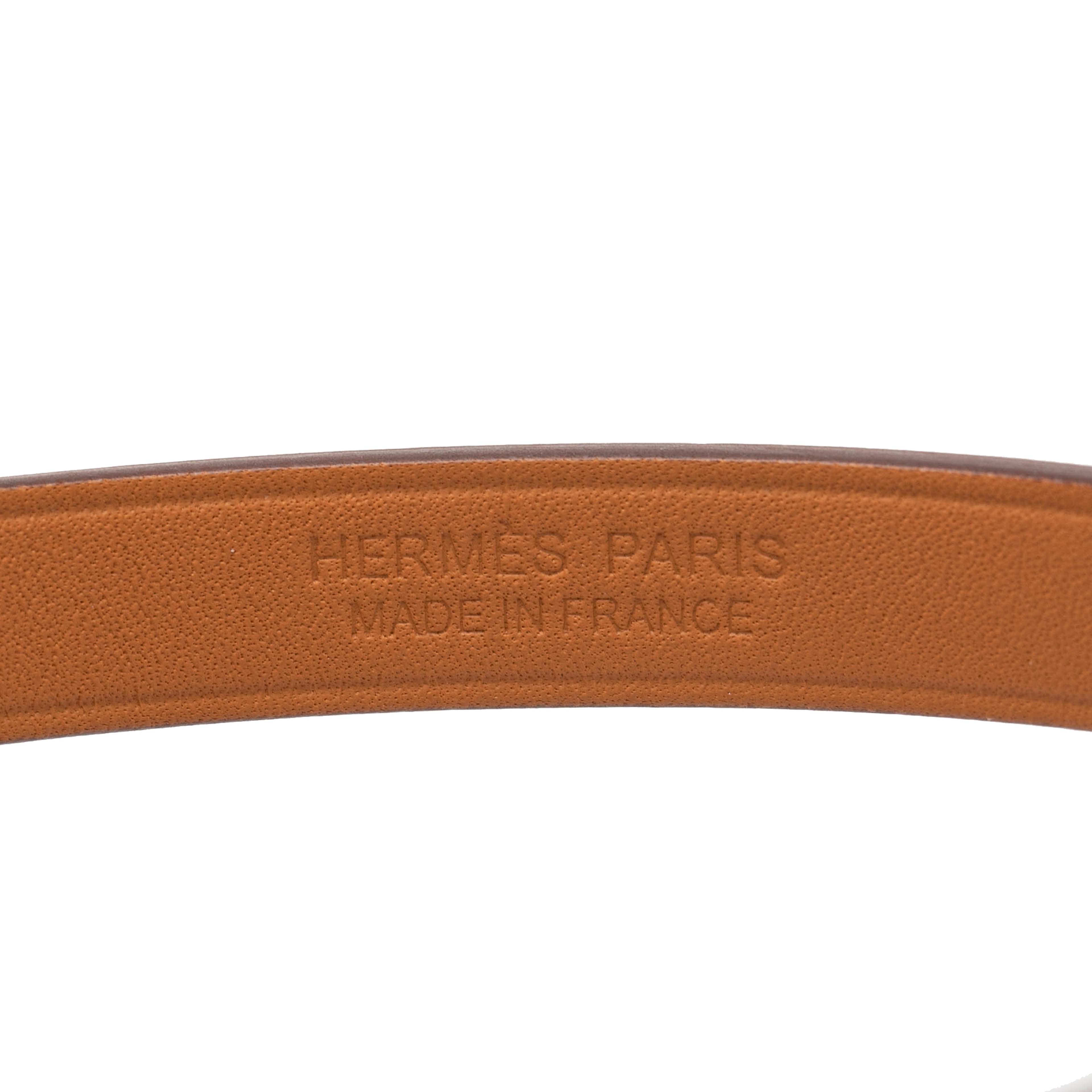 Hermès Chevre Mysore Mini Kelly Double Tour Bracelet T2, från Luxclusif, i färgen gold. Klicka för att öppna bilden i stort format