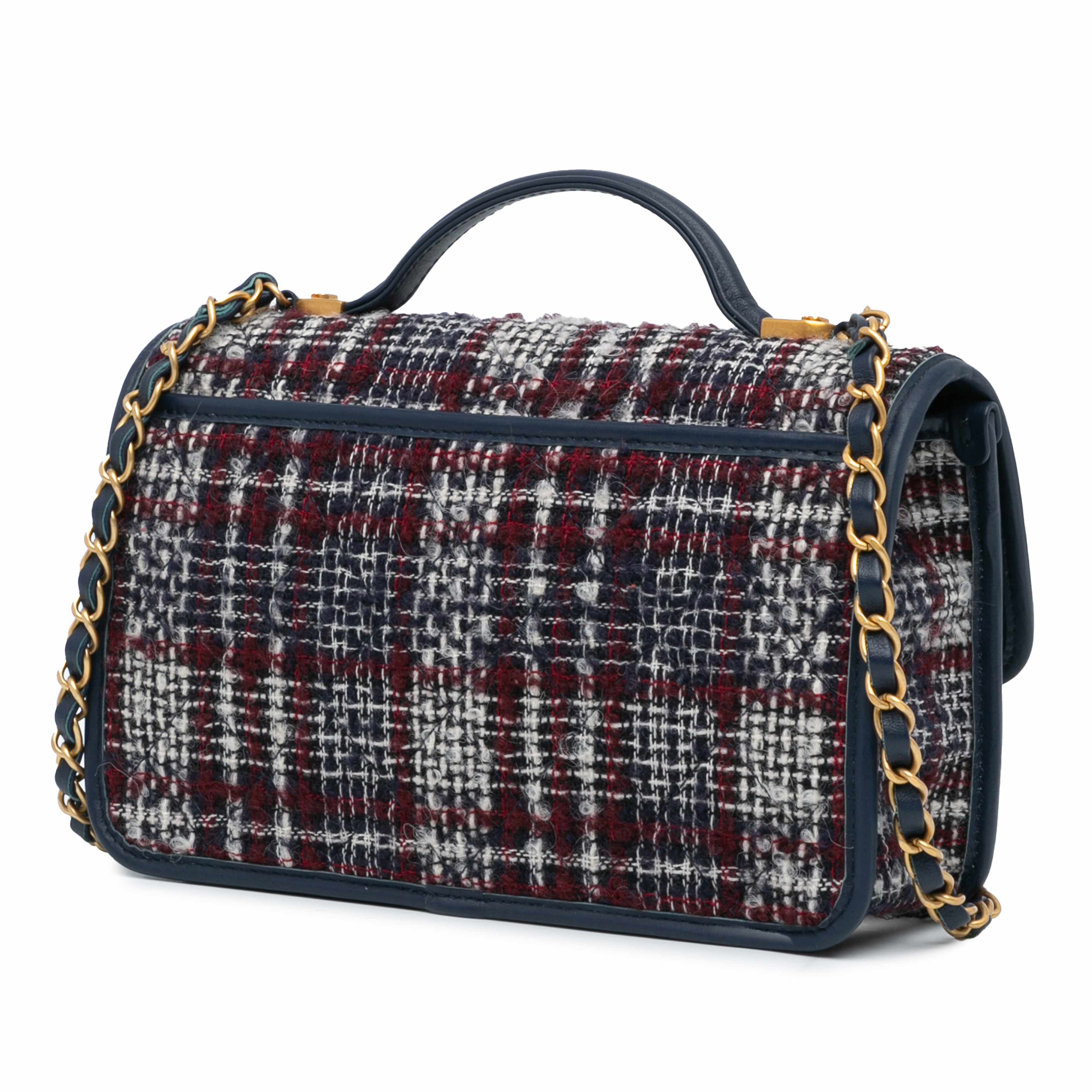 Chanel Small Tweed School Memory Top Handle Flap