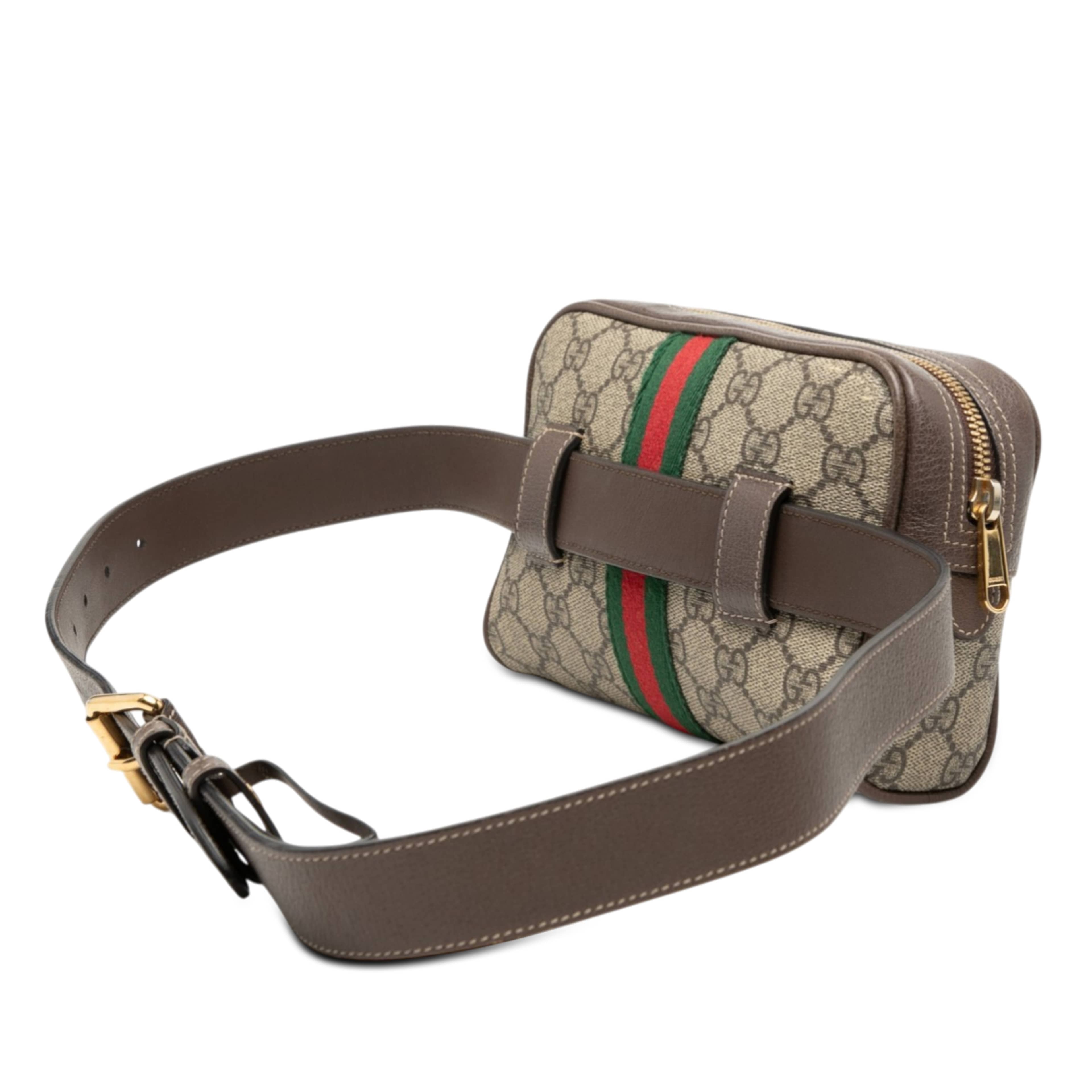 Gucci Small Gg Supreme Web Ophidia Belt Bag, från Luxclusif, i färgen beige. Klicka för att öppna bilden i stort format
