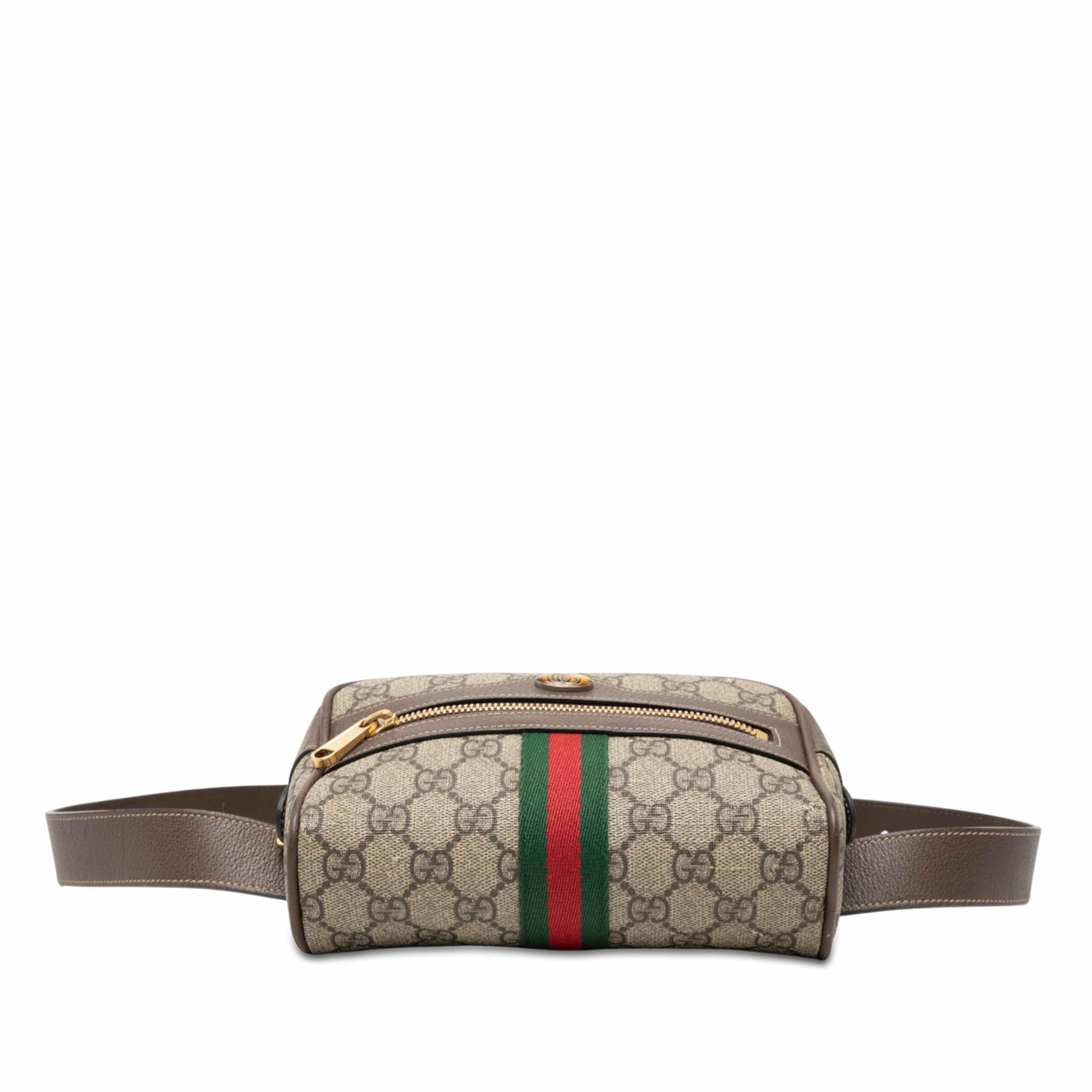 Gucci Small Gg Supreme Web Ophidia Belt Bag, från Luxclusif, i färgen beige. Klicka för att öppna bilden i stort format
