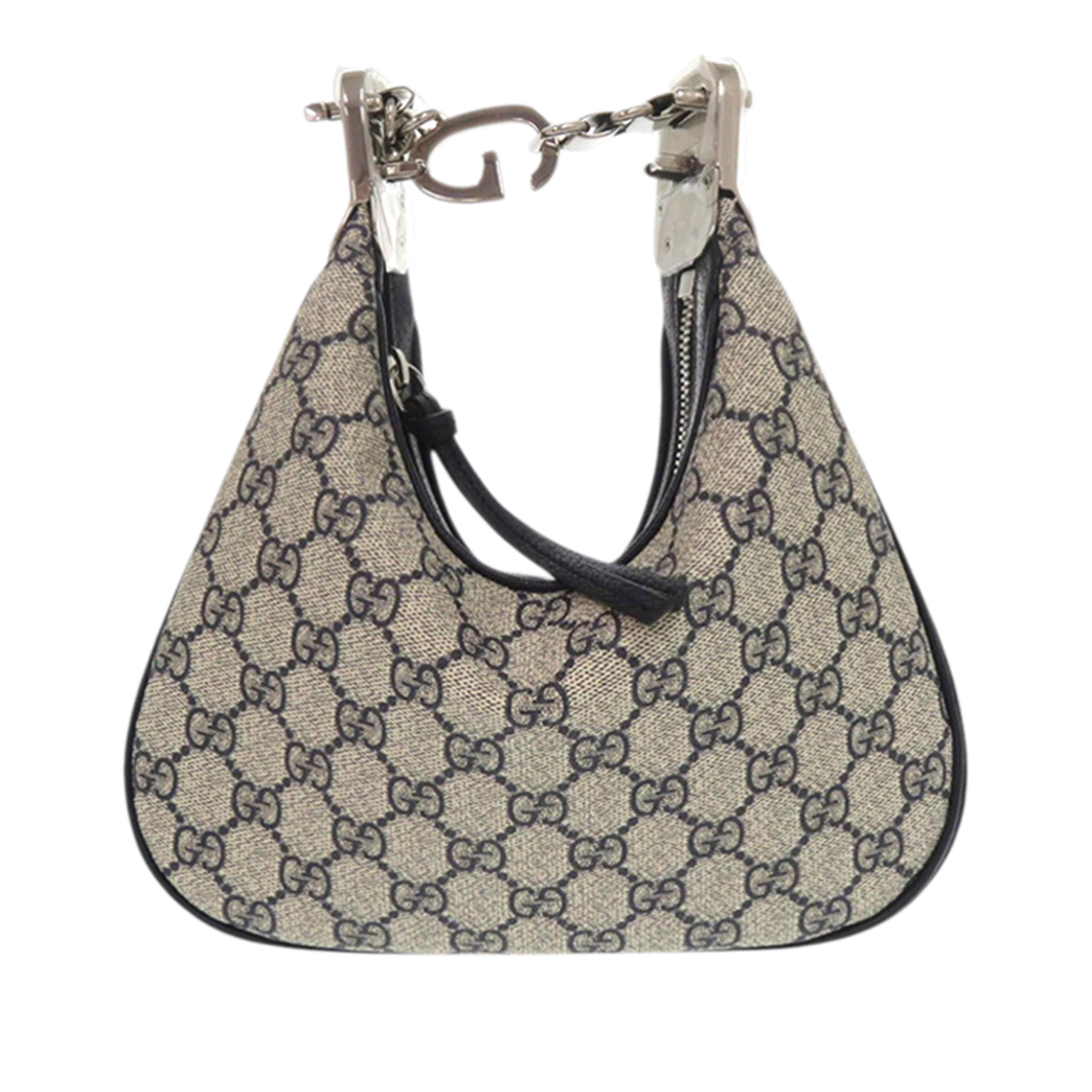 Gucci Small Gg Supreme Web Attache Crossbody, från Luxclusif, i färgen beige. Klicka för att öppna bilden i stort format