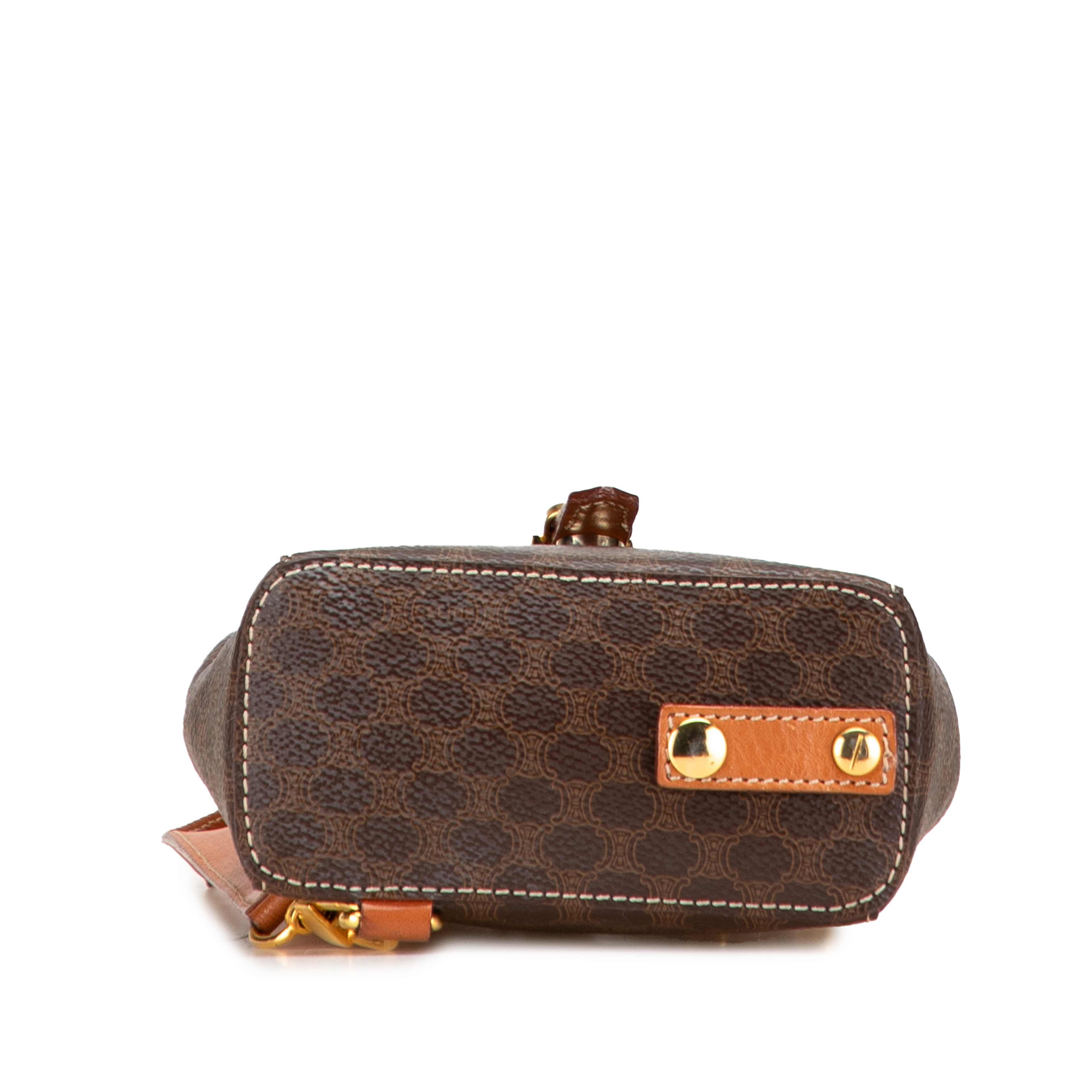 Celine Mini Macadam Coated Canvas Twin Backpack, från Luxclusif, i färgen brown.